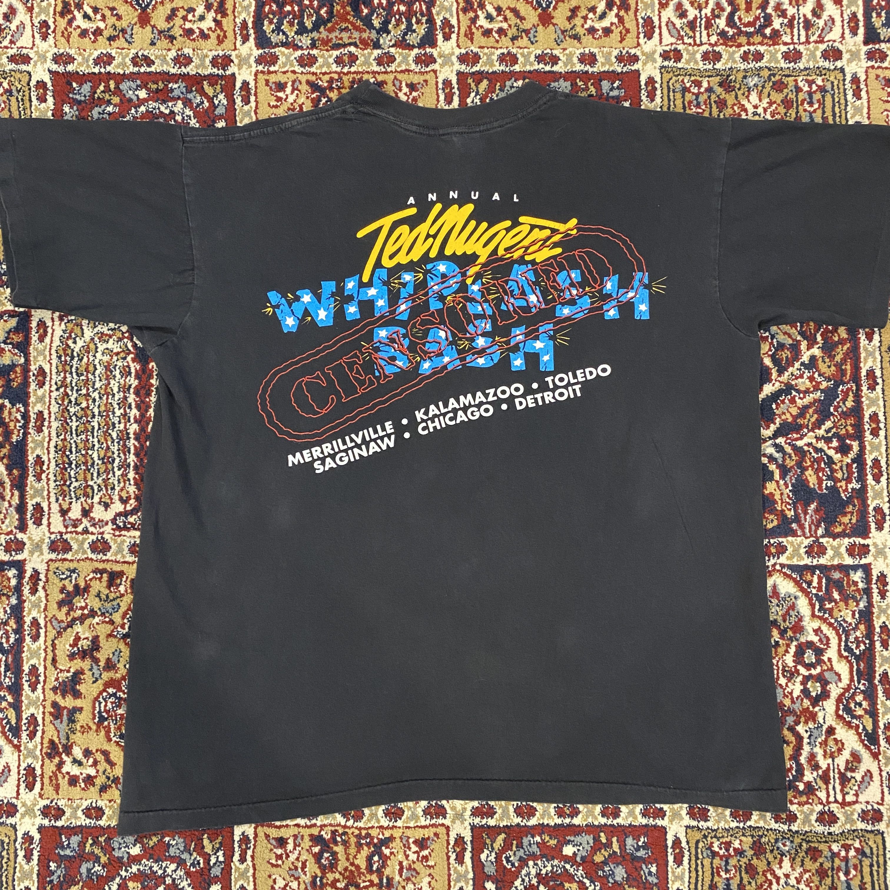 Vintage Ted Nugent Shirt Whiplash Bash 1995 Tour shops Shirt Size XL