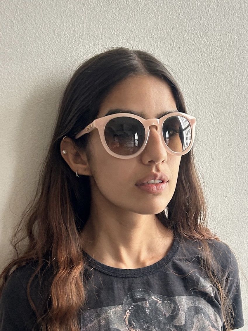 image of Vivienne Westwood Vintage Anglomania Pink Acetate Round Frame Sunglasses, Women's