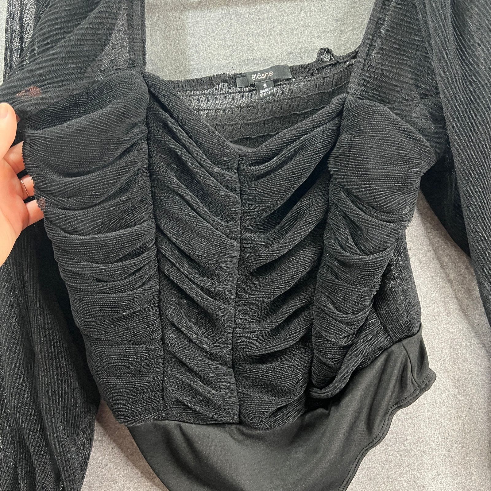Other Blashe Black Sheer Mesh Bodysuit Top Women Small Black Size S / US 4 / IT 40 - 8 Thumbnail