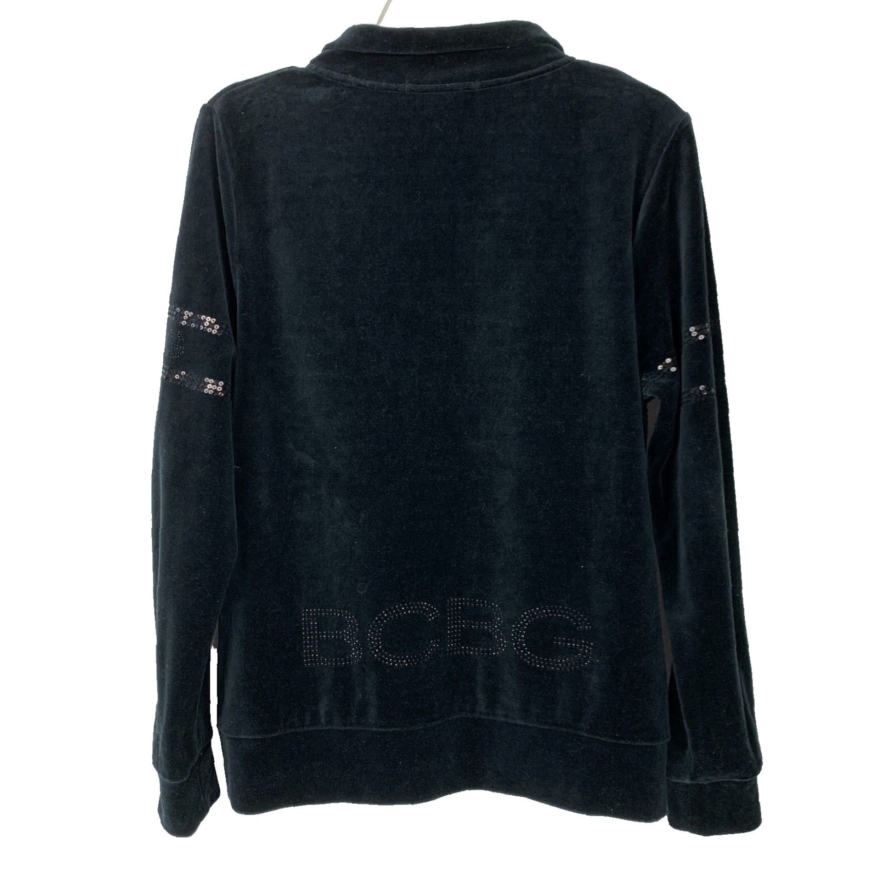 Bcbgmaxazria BCBGMAXAZRIA Black Sequin Bling Velour Zip Jacket Womens XL Size XL / US 12-14 / IT 48-50 - 4 Thumbnail