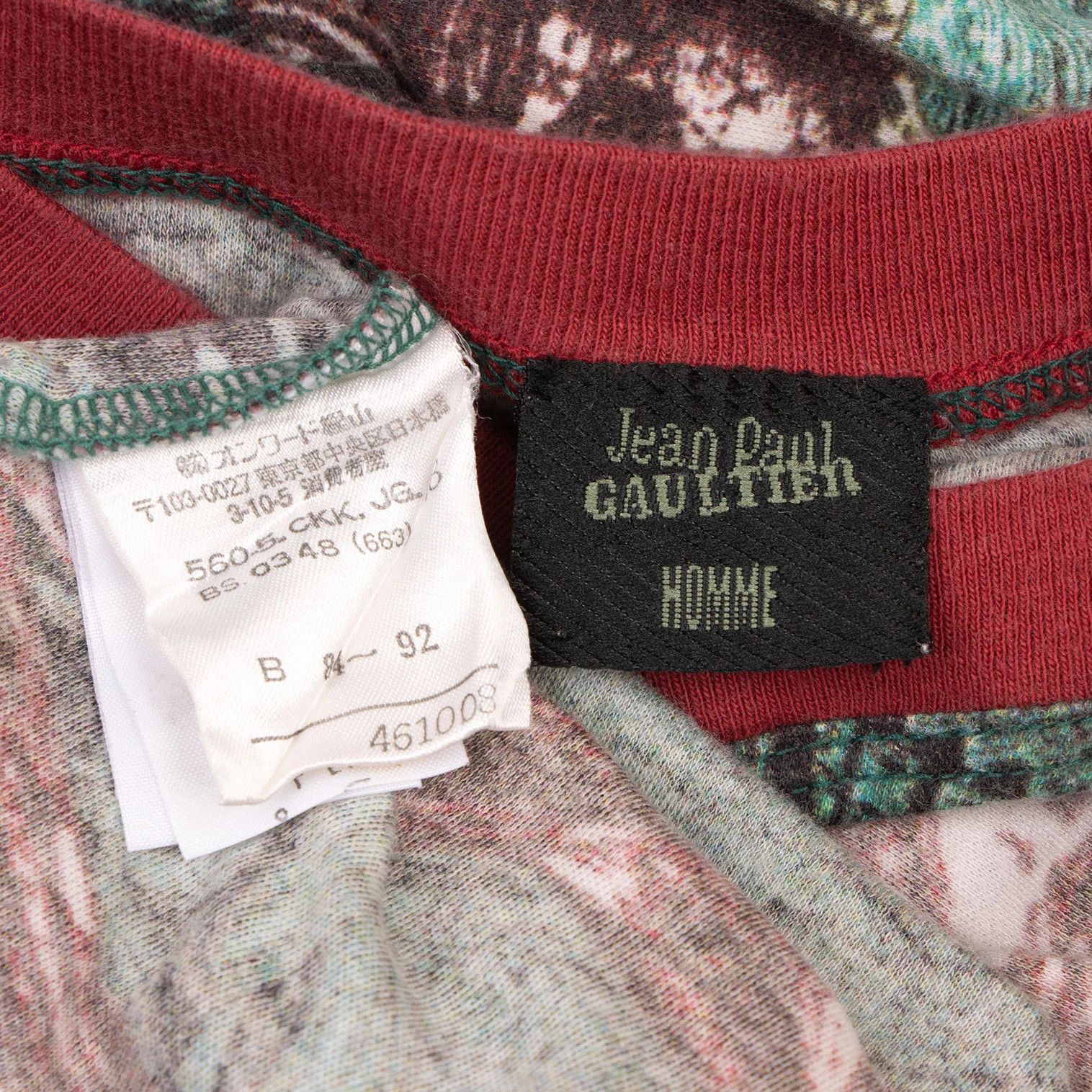 Jean Paul Gaultier Native Print V-Neck T-Shirt in Red, Green, and White Size US M / EU 48-50 / 2 - 10 Thumbnail