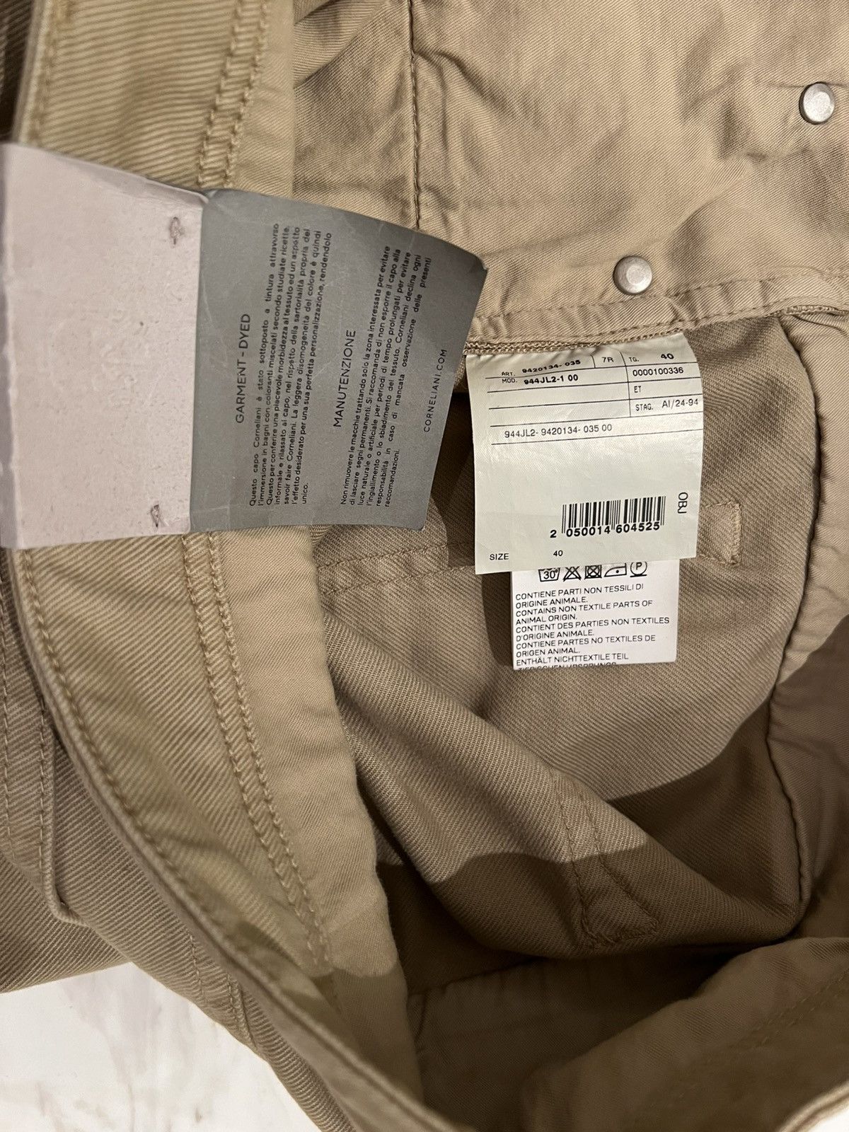 Corneliani CORNELIANI Dyed Beige 40 Regular stretch-denim blend jeans Size US 40 / EU 56 - 16 Thumbnail