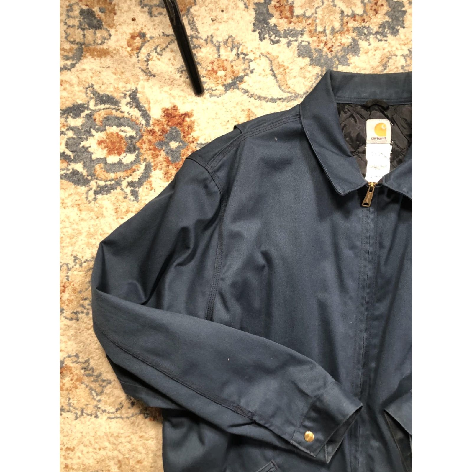 Carhartt Carhartt Jacket Mens 3XLT Blue Canvas Quilted Lined Full Zip J293 NVY Size US XXL / EU 58 / 5 - 3 Thumbnail