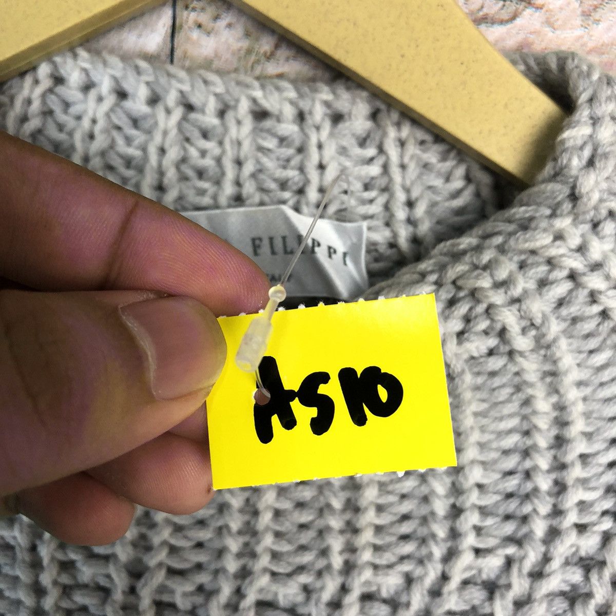 Vintage Fabiana Filippi italy Grey crochet Knitwear #A510 Size US M / EU 48-50 / 2 - 10 Thumbnail