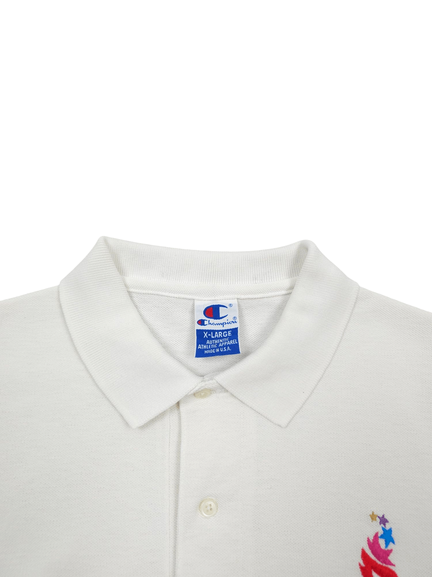 Other 💎 Vintage 1996 Atlanta Olympics White Champion Polo Shirt Size US XL / EU 56 / 4 - 5 Thumbnail