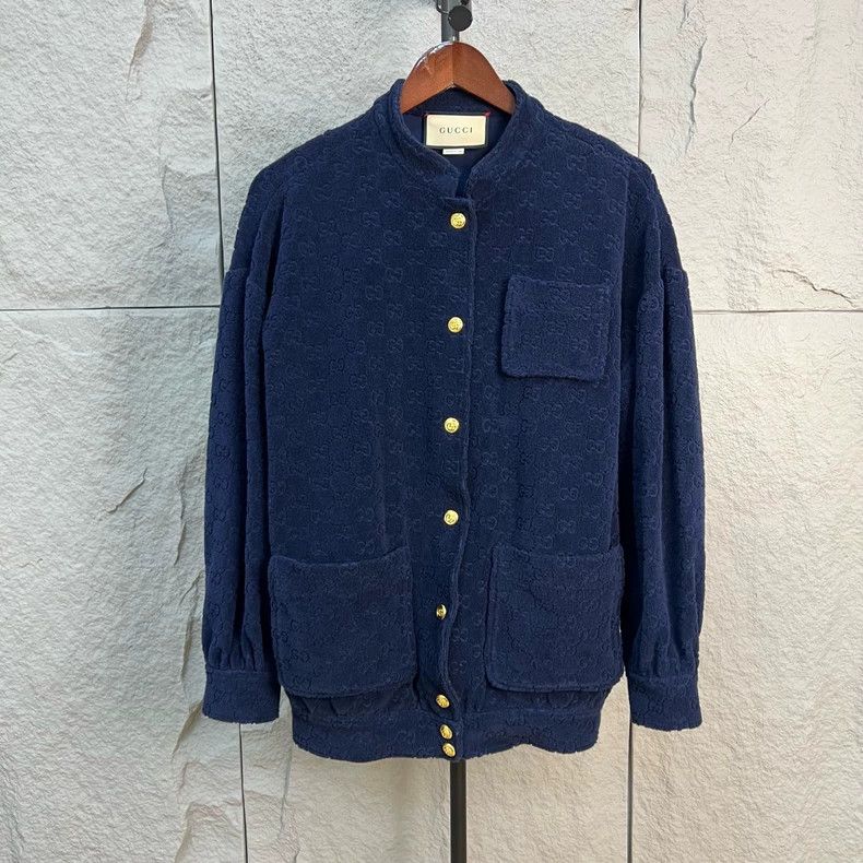 Gucci Gucci Dark blue double G full print towel jacket 2501-Nexta Size US S / EU 44-46 / 1 - 1 Thumbnail