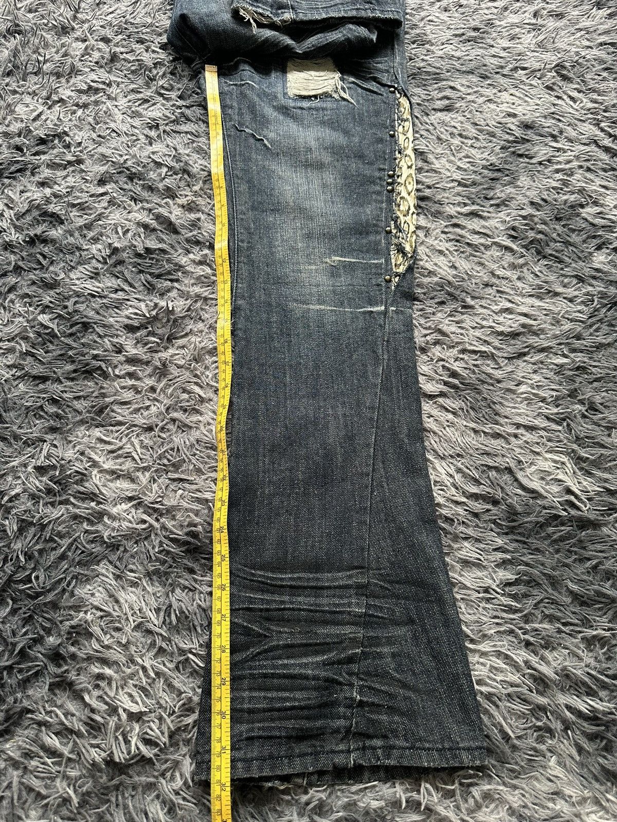 BERNINGS SHO 00's Berning Sho Black Label snake skin flared denim Size US 35 - 21 Thumbnail