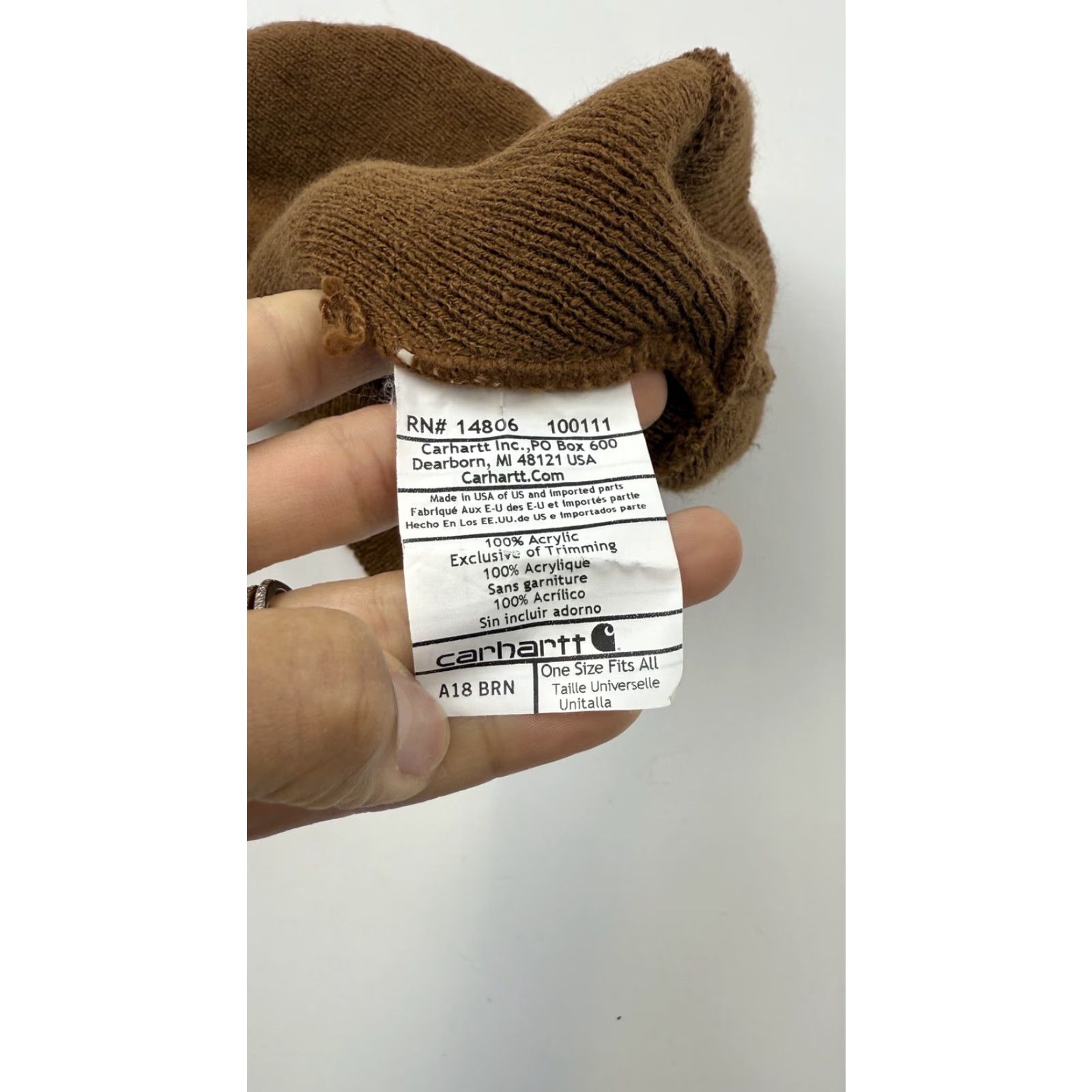 Carhartt Carhartt Hat Brown Acrylic Patch One Size Mens USA Workwear Outdoor Size ONE SIZE - 3 Thumbnail