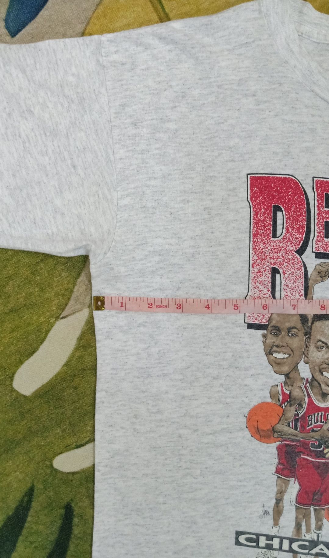 NBA × Vintage Vintage 90s NBA Playoffs Chicago Bulls Red Heat T-shirt Size US L / EU 52-54 / 3 - 21 Thumbnail