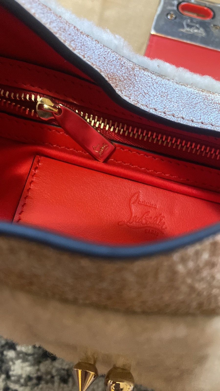 Christian Louboutin Carasky Mini Genuine Shearling Bag