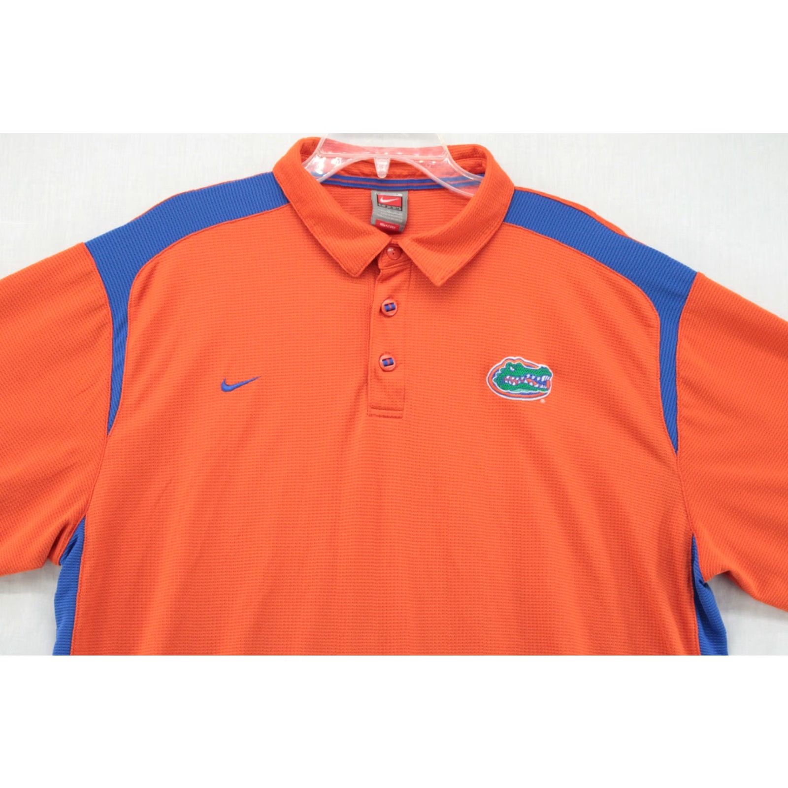 Nike VINTAGE Nike Polo Florida Gators Men XL Orange Dri Fit Embroidered Football Shirt Size US XL / EU 56 / 4 - 2 Thumbnail