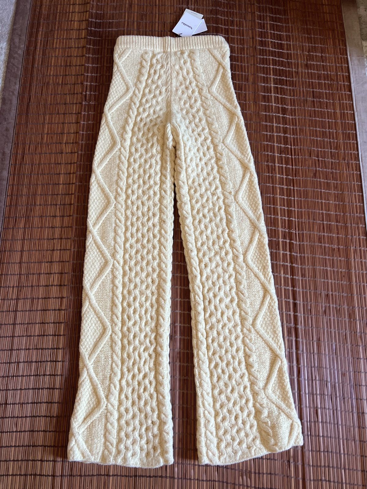 Nanushka Nanushka Rufa Pale Yellow Cashmere/Merino Wool Straight Pant Size 27" / US 4 / IT 40 - 2 Thumbnail