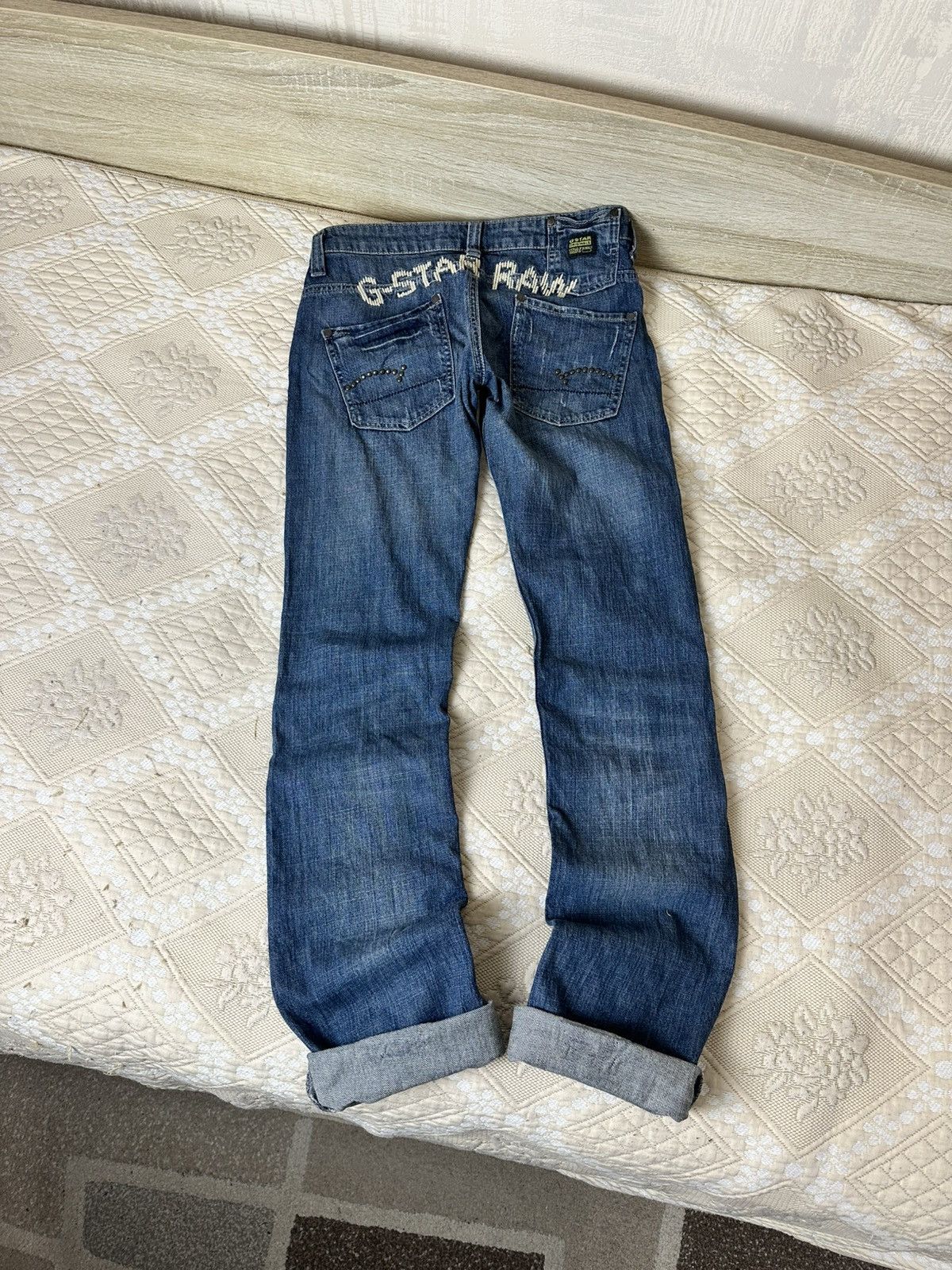 G-Star 🔥 G Star Raw Denim Jeans Pants Trousers Big Logo Y2K Low Ris Size 28" / US 6 / IT 42 - 2 Thumbnail