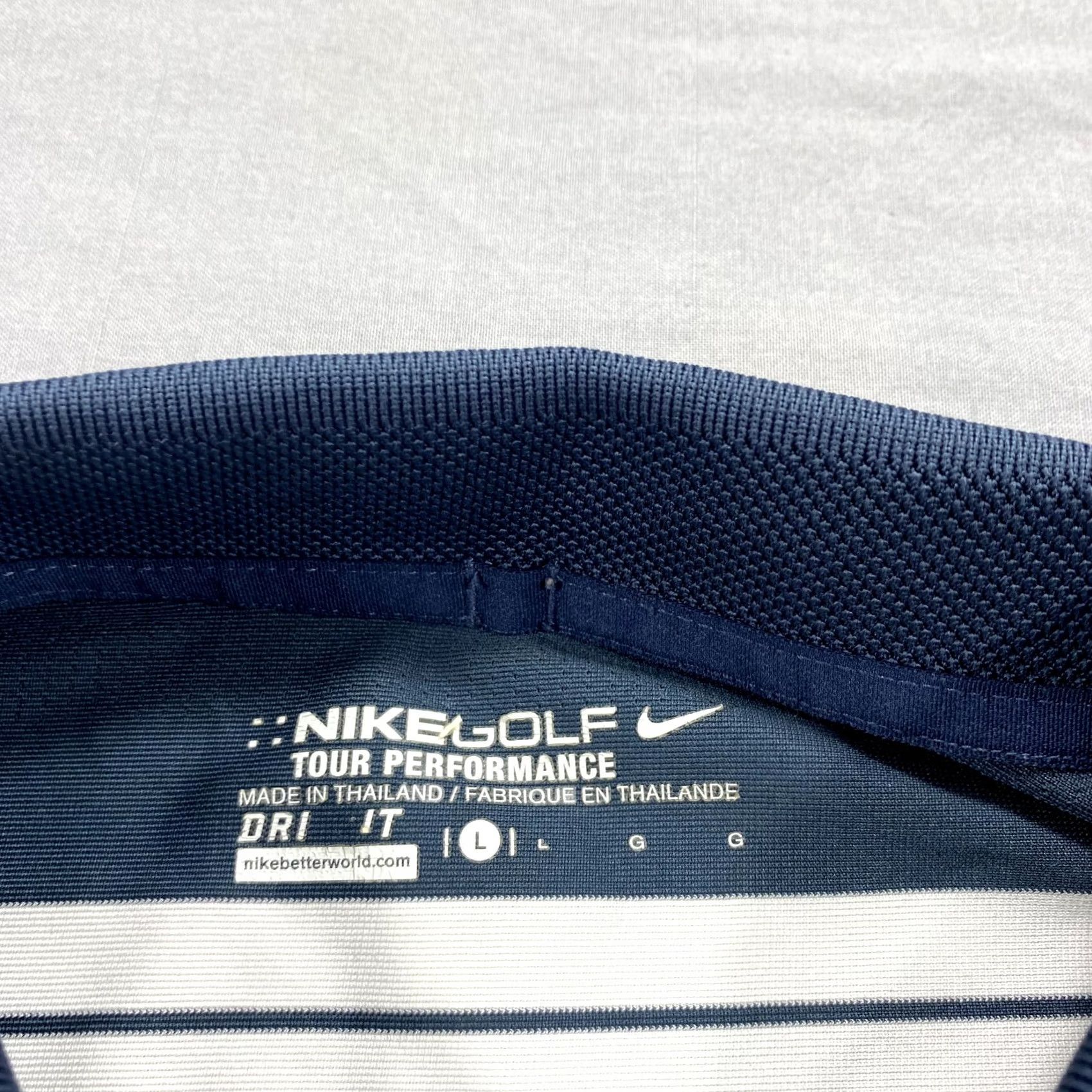 Nike Nike Tour Performance Polo Shirt Mens L Gray Multicolor Striped Short Sleeve Button Logo Golf Activewear Casual Seasonal Lightweight Size US L / EU 52-54 / 3 - 7 Thumbnail