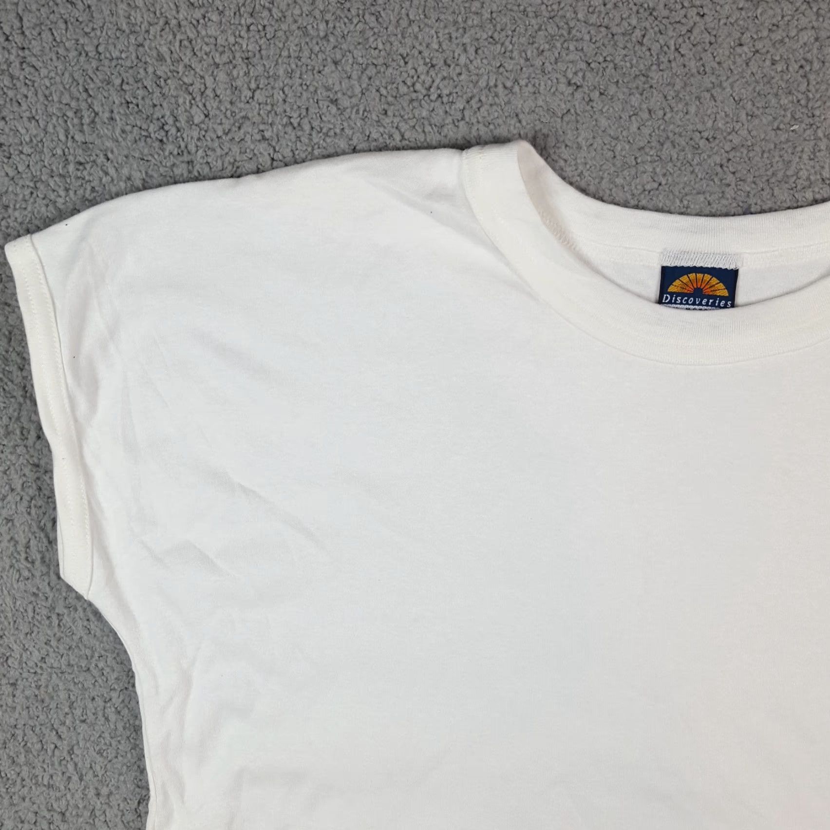 Catalina Vintage Natalie Women's XL Cotton Crew Neck T-Shirt - Oversized Summer Casual Top White 80s 90s Retro Y2K Size XL / US 12-14 / IT 48-50 - 3 Thumbnail