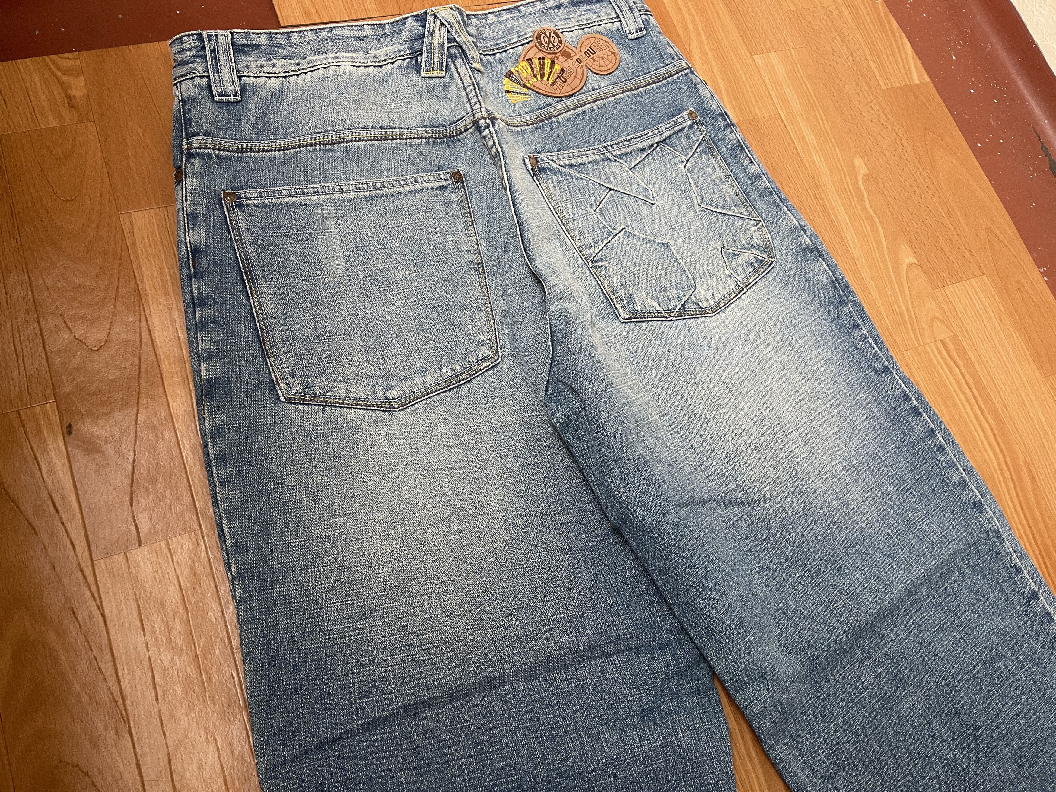 Cross Colours Cross Colours jeans, World Map, vintage, 90s hip hop, W 34 Size US 34 / EU 50 - 10 Thumbnail