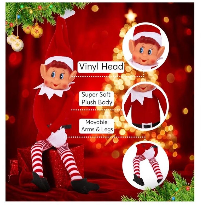 The Unbranded Brand Christmas Elf Behaving Badly Plush Toy 12"Bendy Doll 12" Size ONE SIZE - 2 Thumbnail