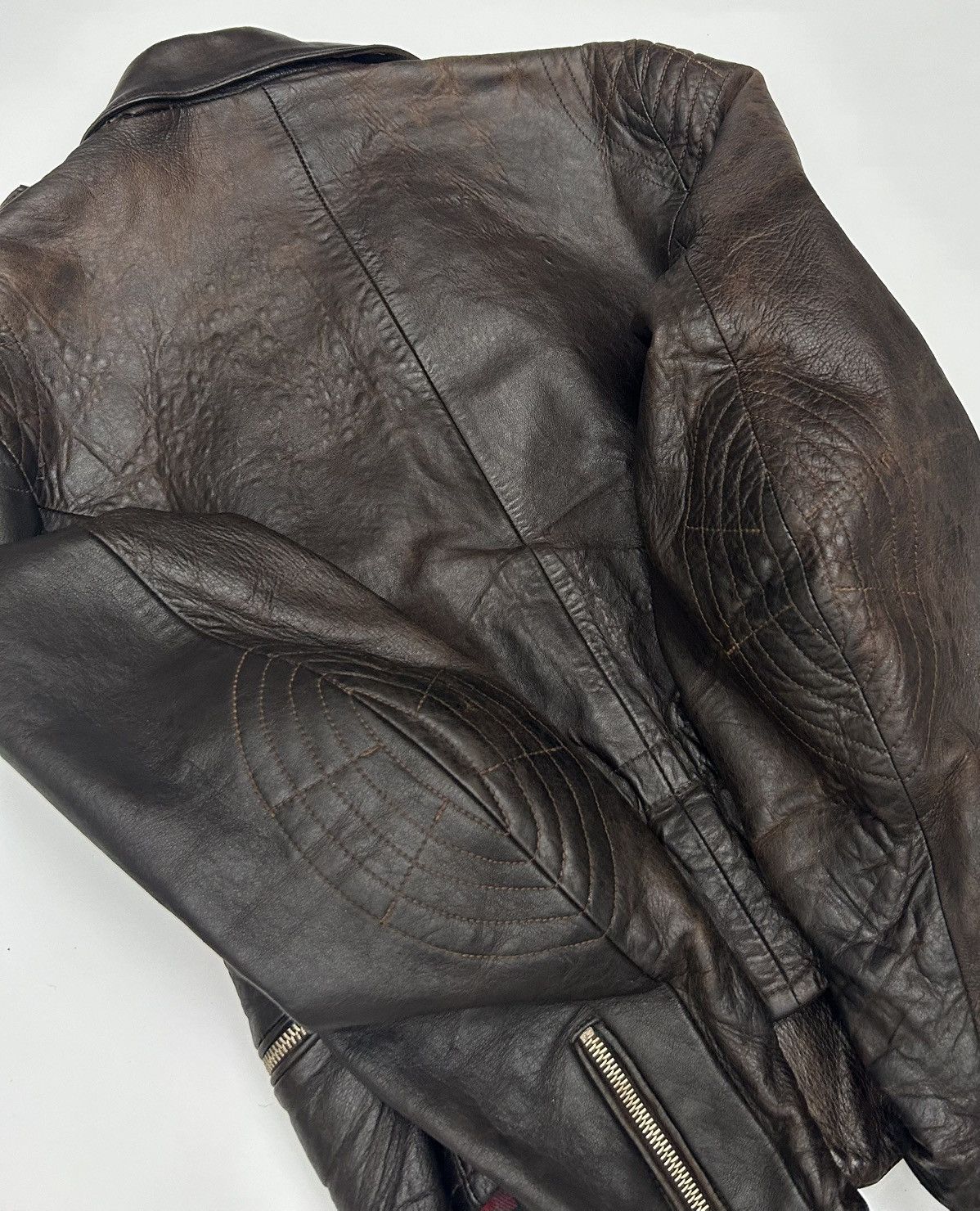 Vintage 30-40’s WWII German Leather Motorcycle Jacket DRP Zipp Size US S / EU 44-46 / 1 - 6 Thumbnail