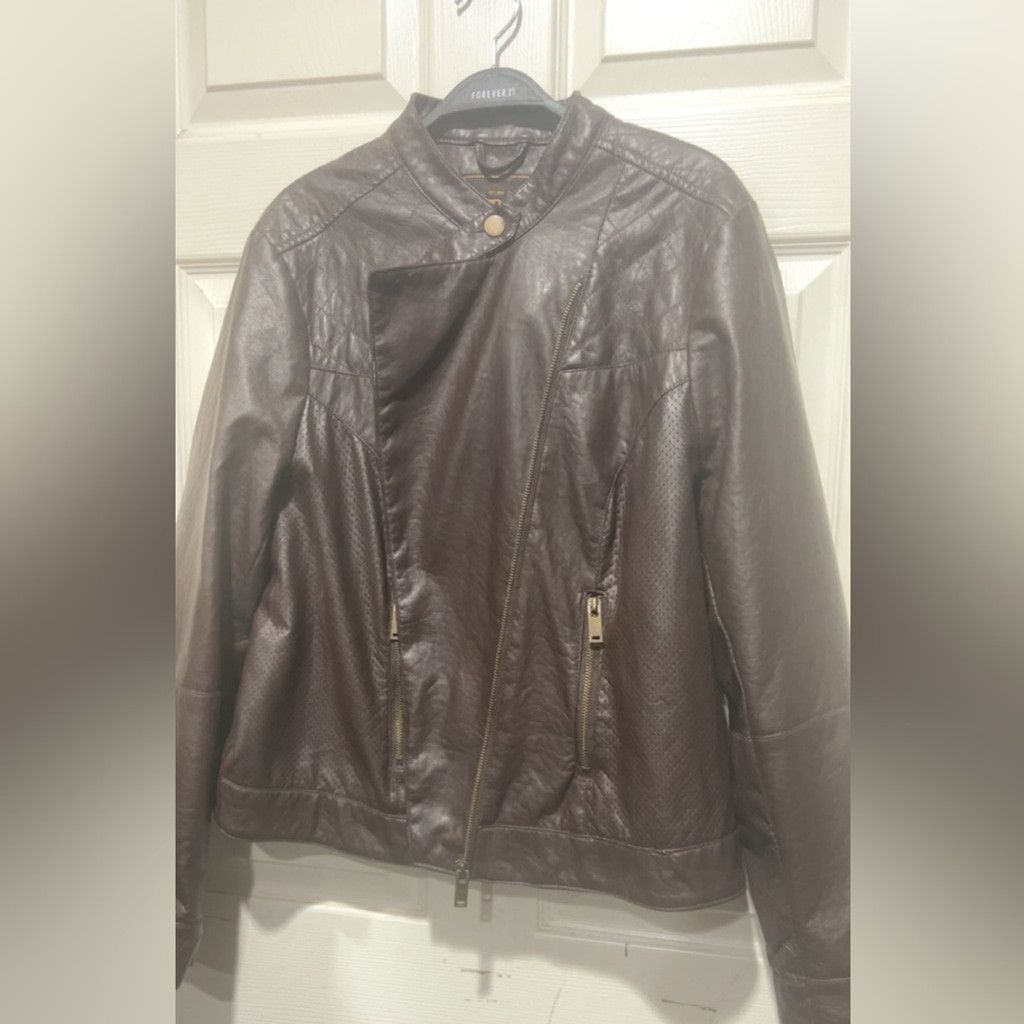Other Dollhouse Brown faux leather jacket has a tear 1X Size XL / US 12-14 / IT 48-50 - 1 Thumbnail