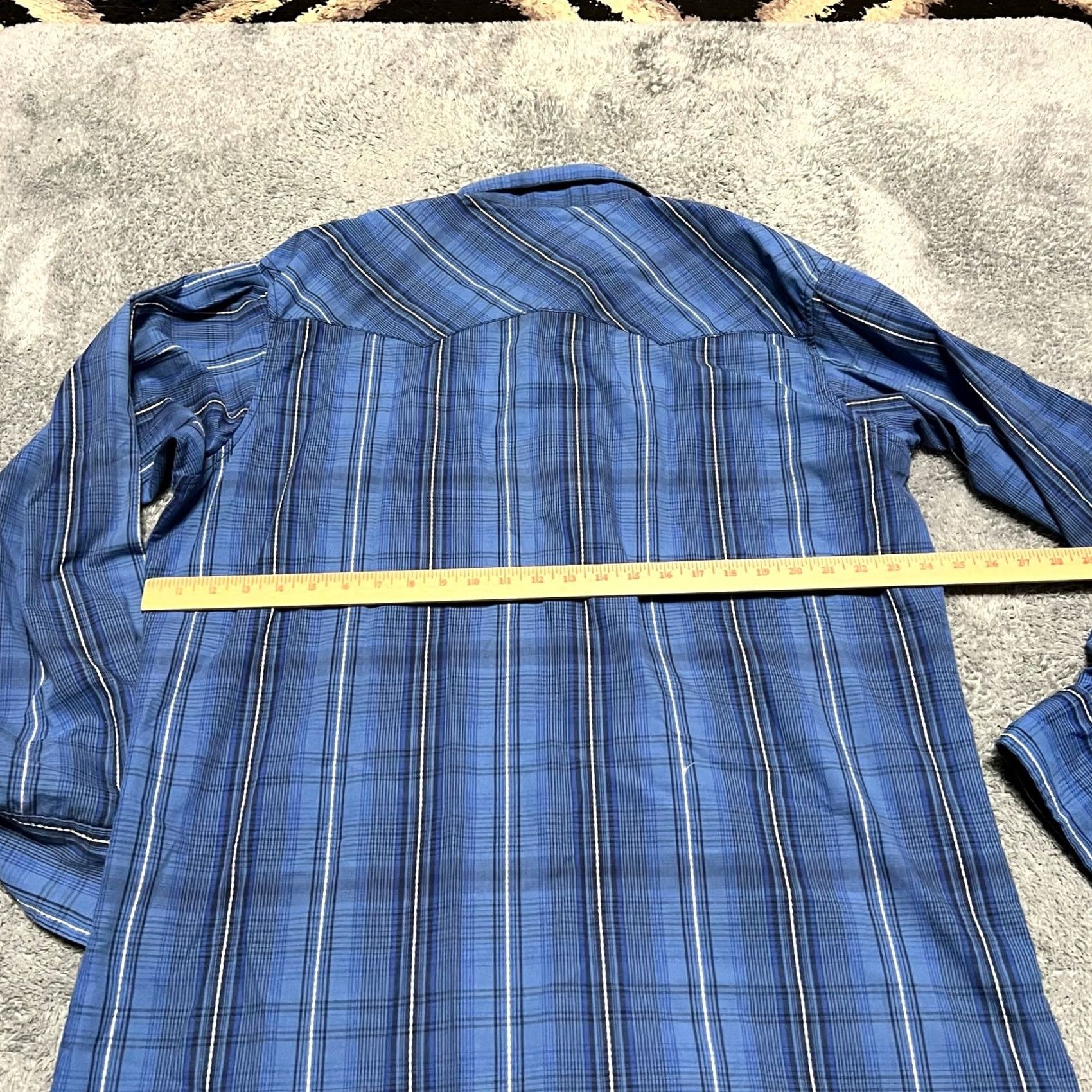 Wrangler VINTAGE Wrangler Shirt Mens XXL Tall Blue Pearl Snap Plaid Western Long Sleeve Size US XXL / EU 58 / 5 - 5 Thumbnail