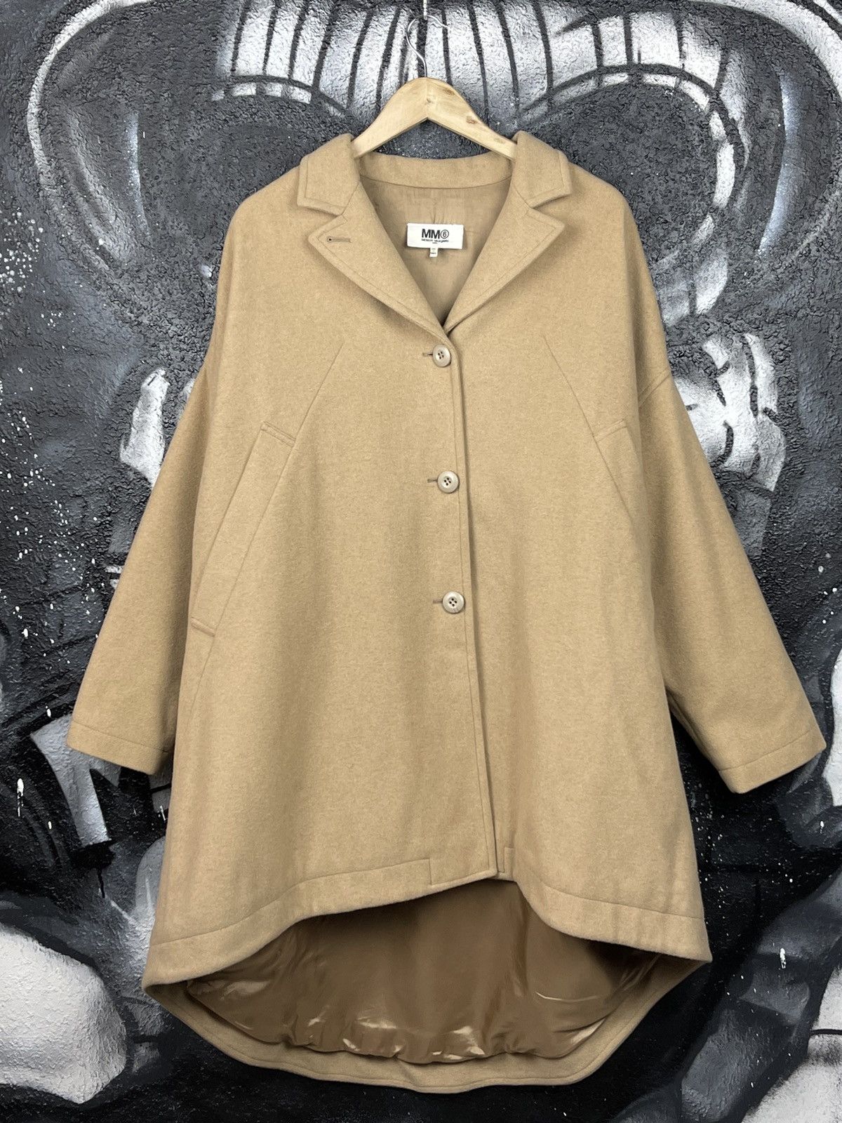 Maison Margiela MM6 Maison Margiela Luxury Beige Oversized Coat Jacket Women’s Size 40 Size S / US 4 / IT 40 - 3 Thumbnail