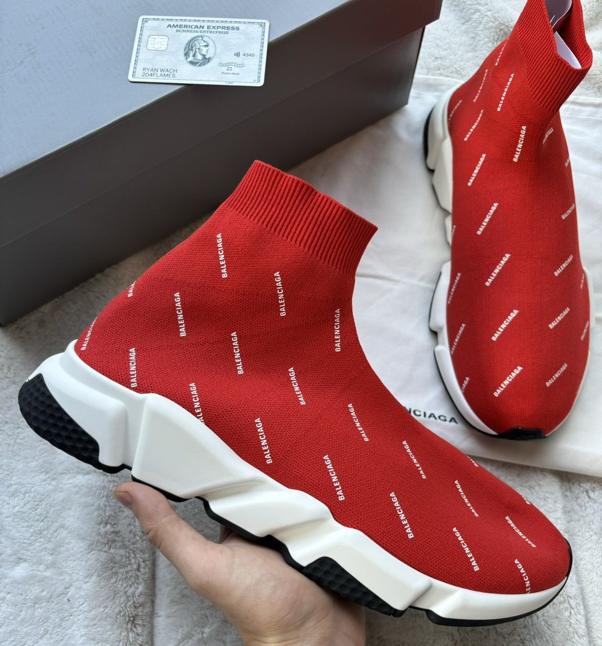 Balenciaga Balenciaga Red All Over Speed Runners Sneakers Size US 13 / EU 46 - 2 Thumbnail