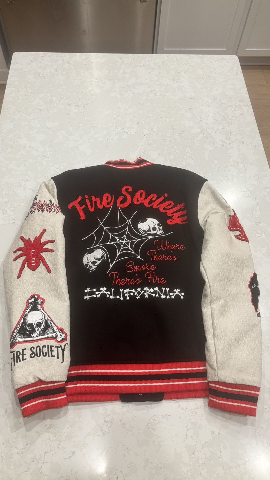 Other Fire Society Varsity Jacket (Black/Red) – Size L Size US L / EU 52-54 / 3 - 3 Thumbnail