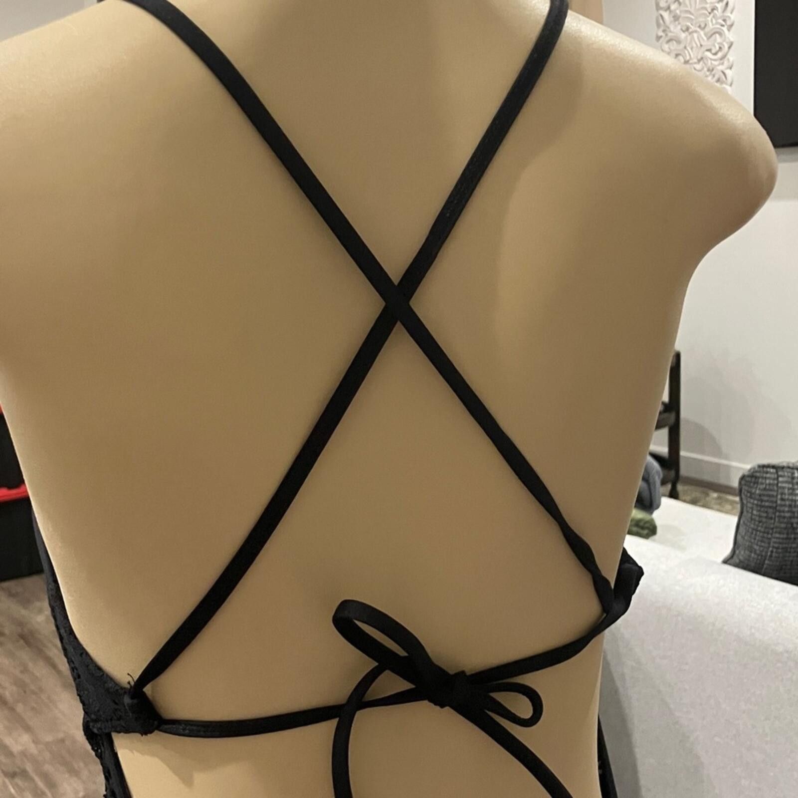 Kenneth Cole NWOT Kenneth Cole Reaction Black Crochet Swimsuit Size ONE SIZE - 4 Thumbnail