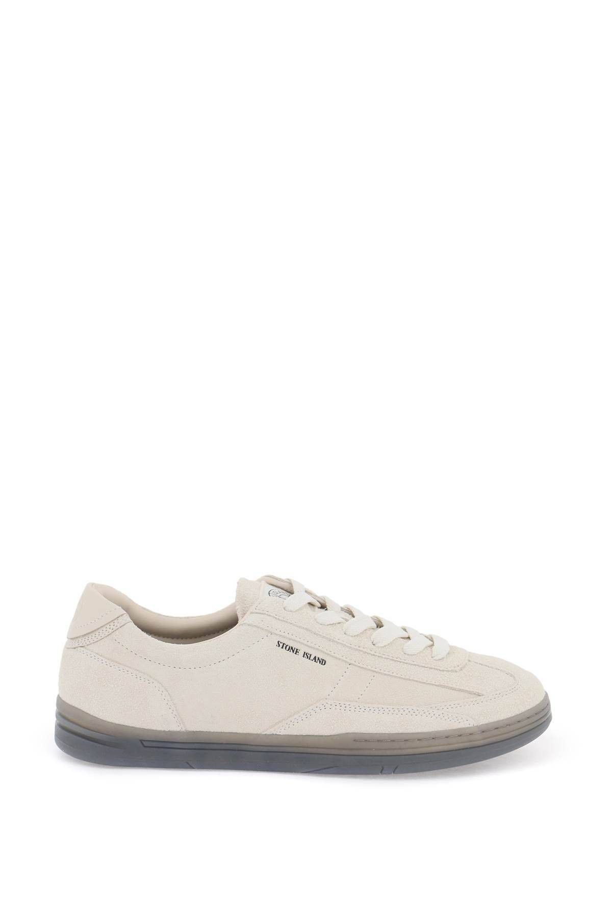 image of Stone Island Suede Leather Rock Sneakers For Size Eu 41 For Men in Neutro