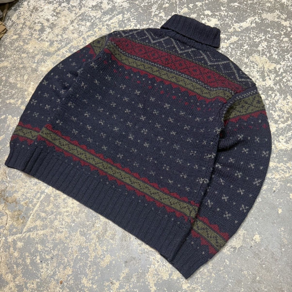 Vintage Vintage Polo Ralph Lauren Navy Blue Handknit Wool Sweater Size US L / EU 52-54 / 3 - 13 Thumbnail