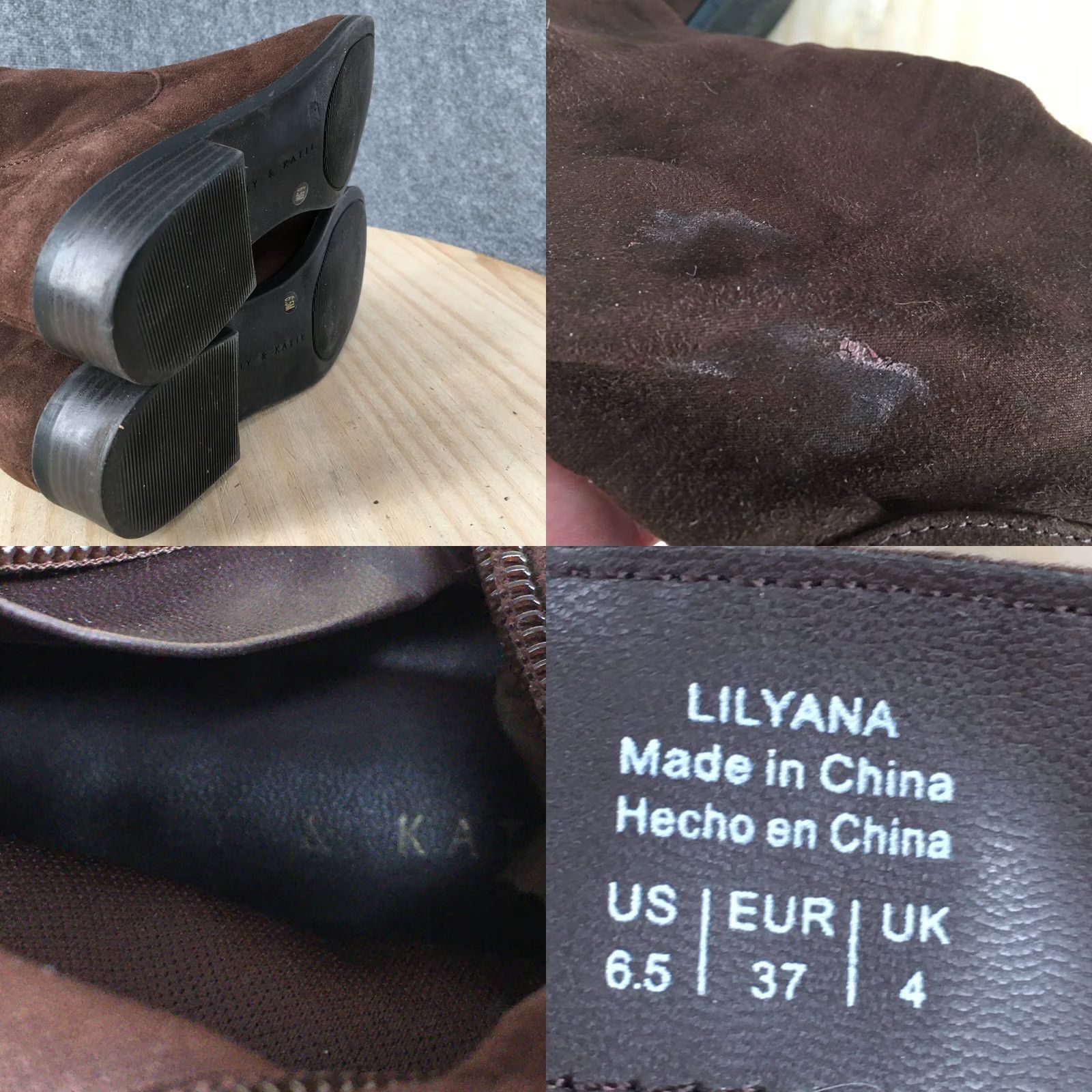 Vintage Kelly & Katie Boots Womens 6.5 M Lilyana Tall Knee High Brown Fabric Zip Heels Boots Size US 7 / IT 37 - 9 Thumbnail