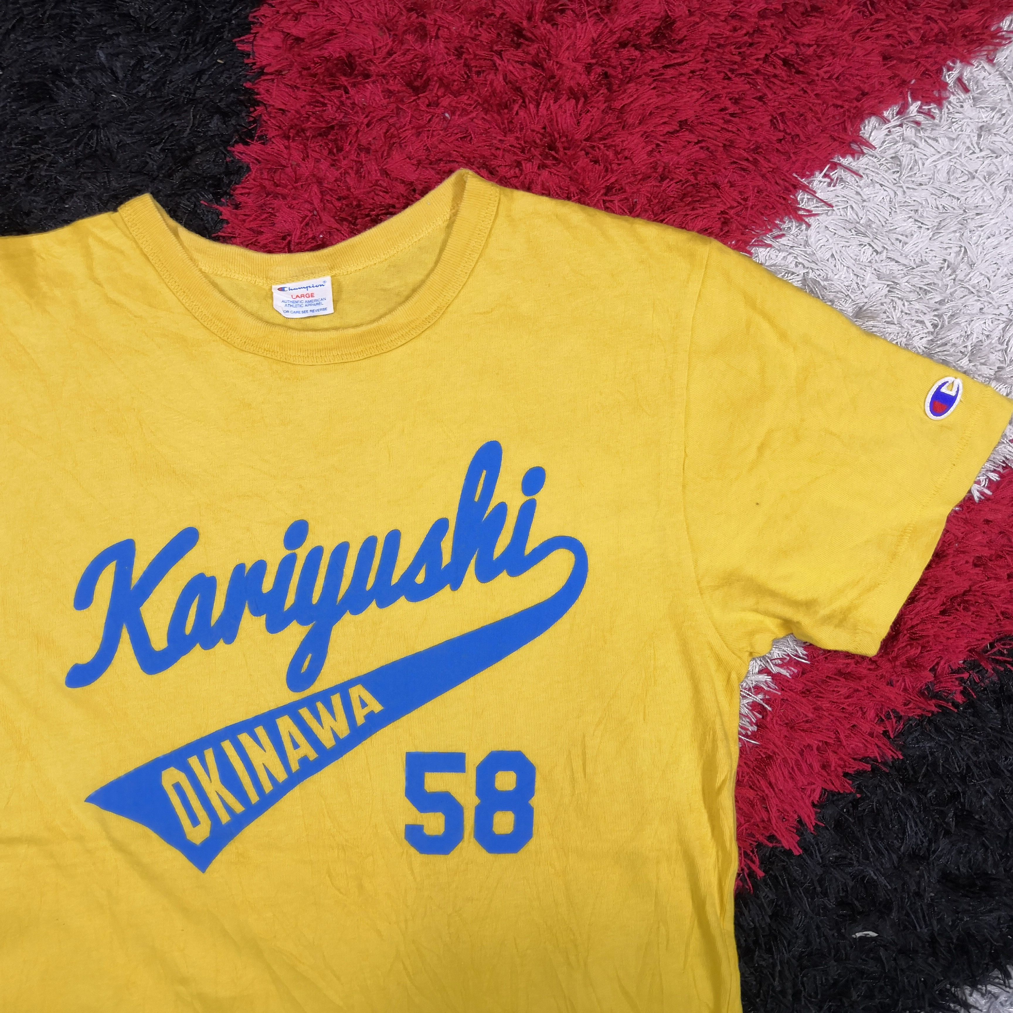 Champion Vintage 90s Champion T-Shirt Kariyushi Okinawa Crewneck Tee Size US S / EU 44-46 / 1 - 4 Thumbnail