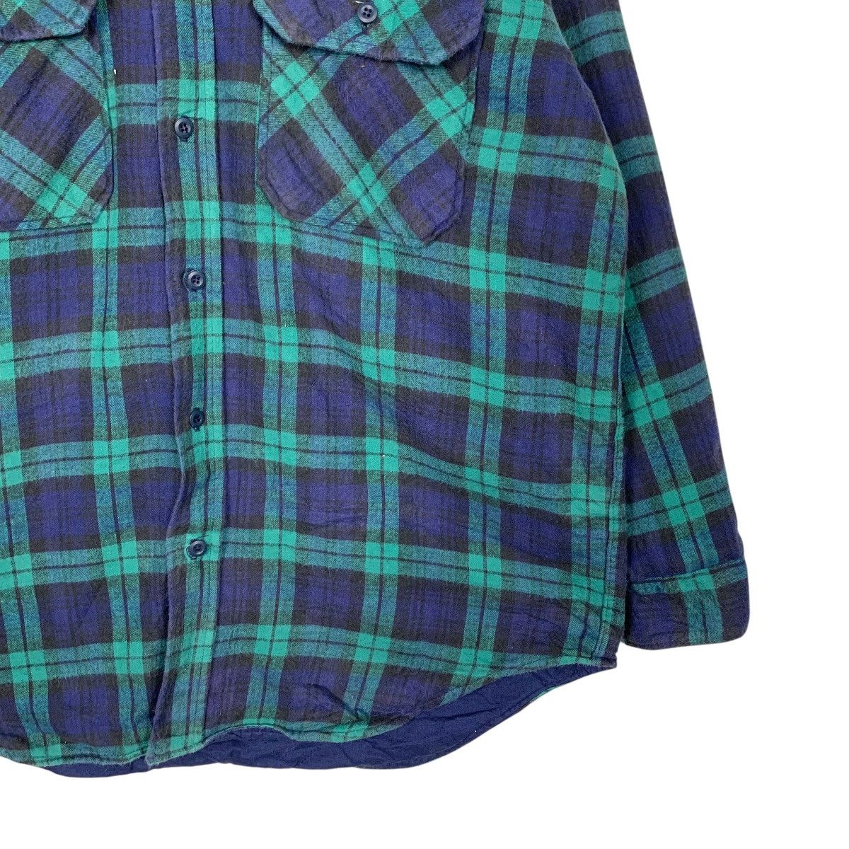 L.L. Bean L.L.BEAN Green Blue Checked Flannel Jacket #1643-C73 Size US L / EU 52-54 / 3 - 6 Thumbnail