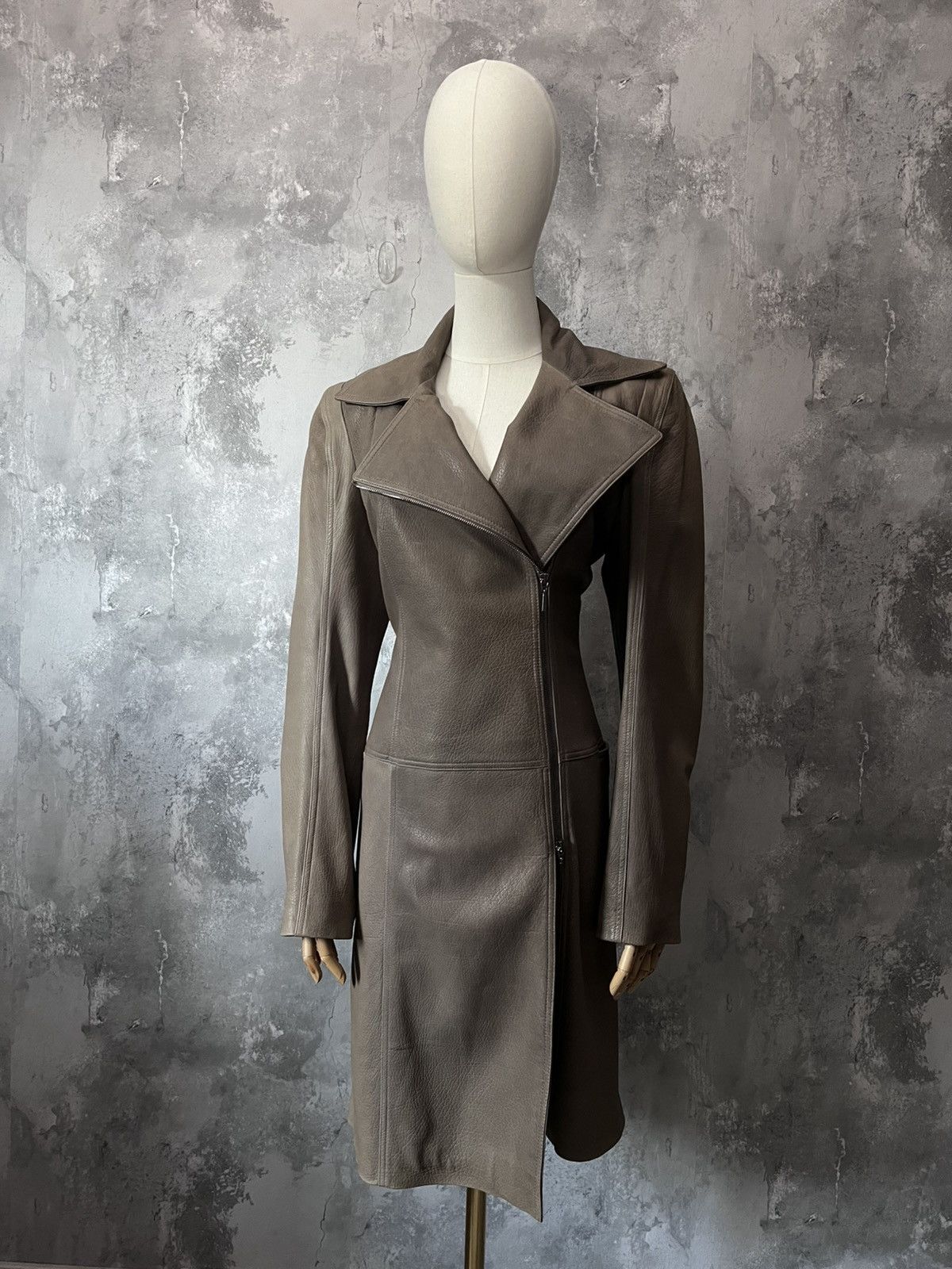 plein sud Plein Sud leather asymetrical coat 00s Size M / US 6-8 / IT 42-44 - 1 Thumbnail
