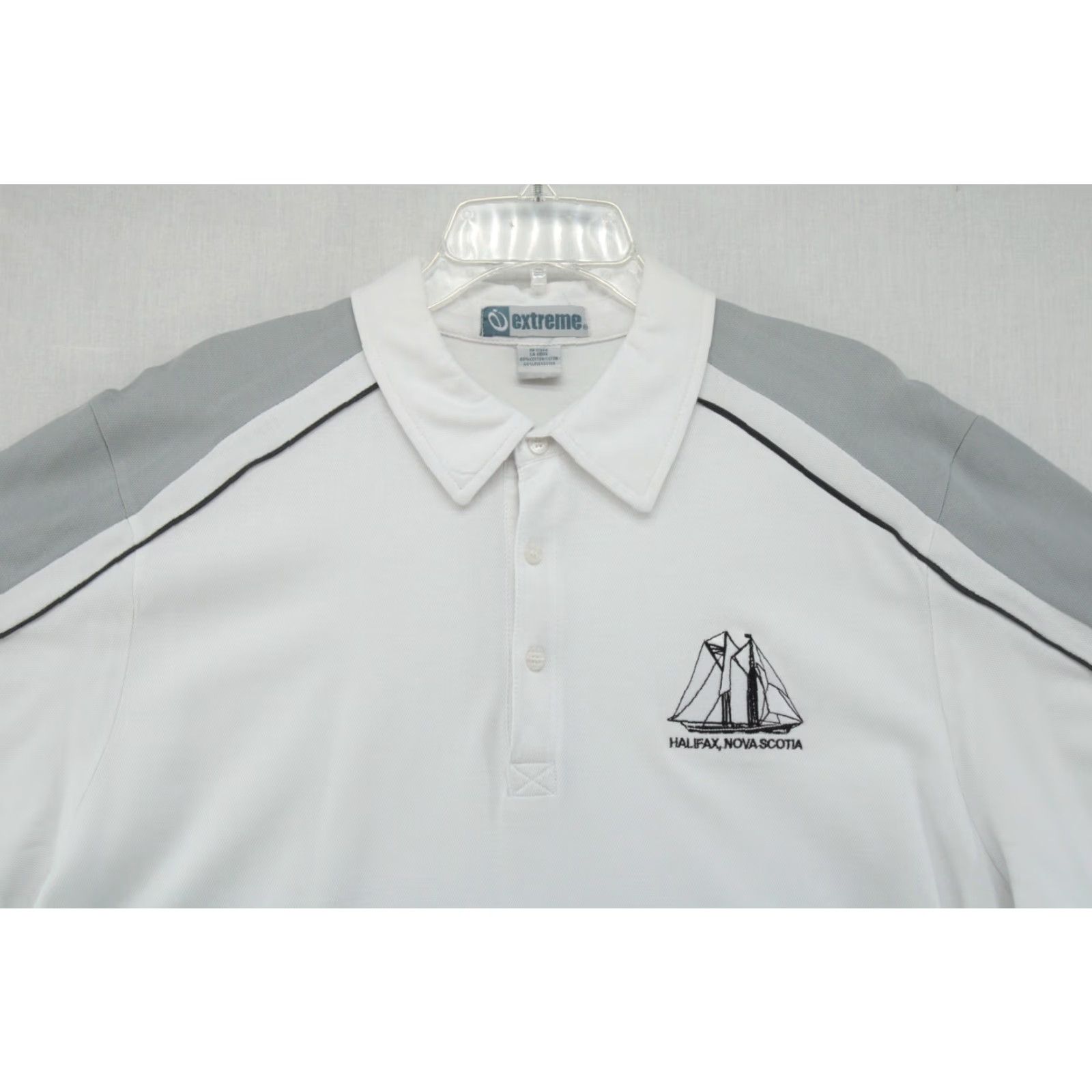Vintage VINTAGE Extreme Polo Shirt Mens XL White Halifax Nova Scotia Ship Short Sleeve Size US XL / EU 56 / 4 - 2 Thumbnail
