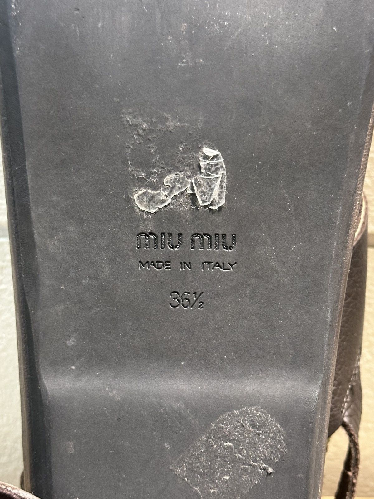 Miu Miu × Prada Miu Miu Brown Leather Vintage Size 36.5 Made in Italy Sandal Size US 6.5 / IT 36.5 - 9 Thumbnail