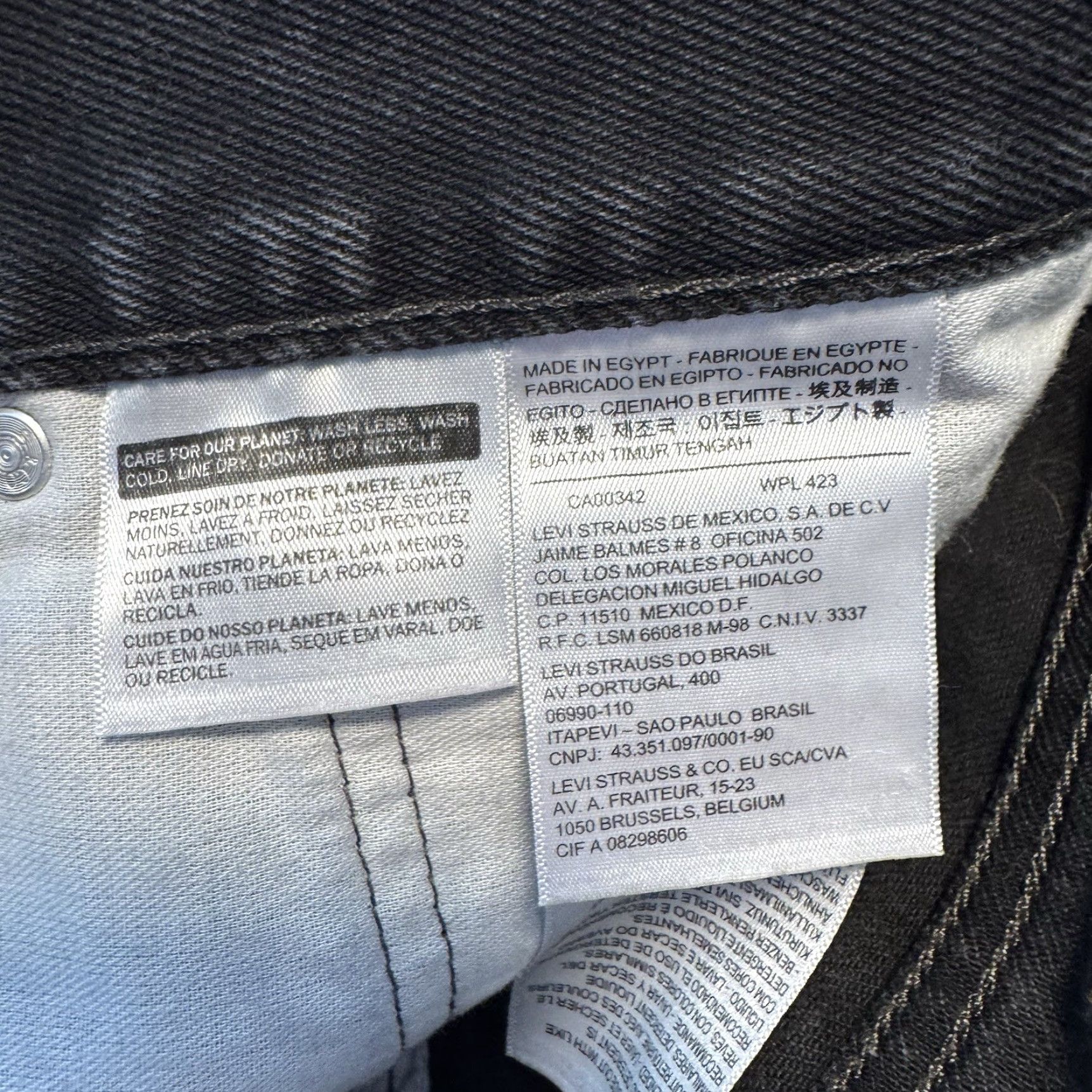 Levi's Levi's 505 Jeans Mens 33x32 Black Denim Mid Rise Regular Fit Jeans Size US 33 - 4 Thumbnail
