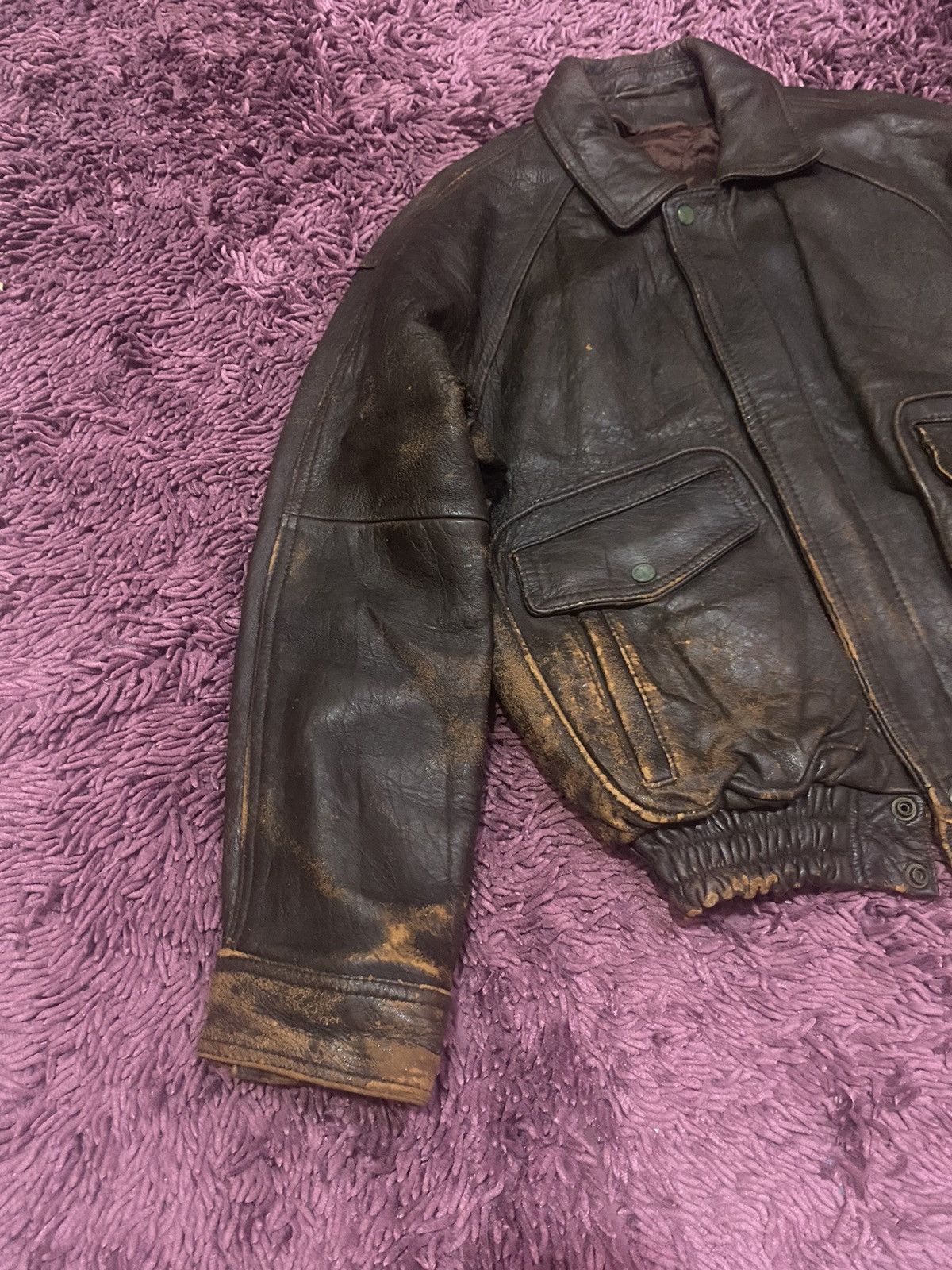 Japanese Brand × Vintage Vintage Leather Like Flight Jacket Size US M / EU 48-50 / 2 - 6 Thumbnail