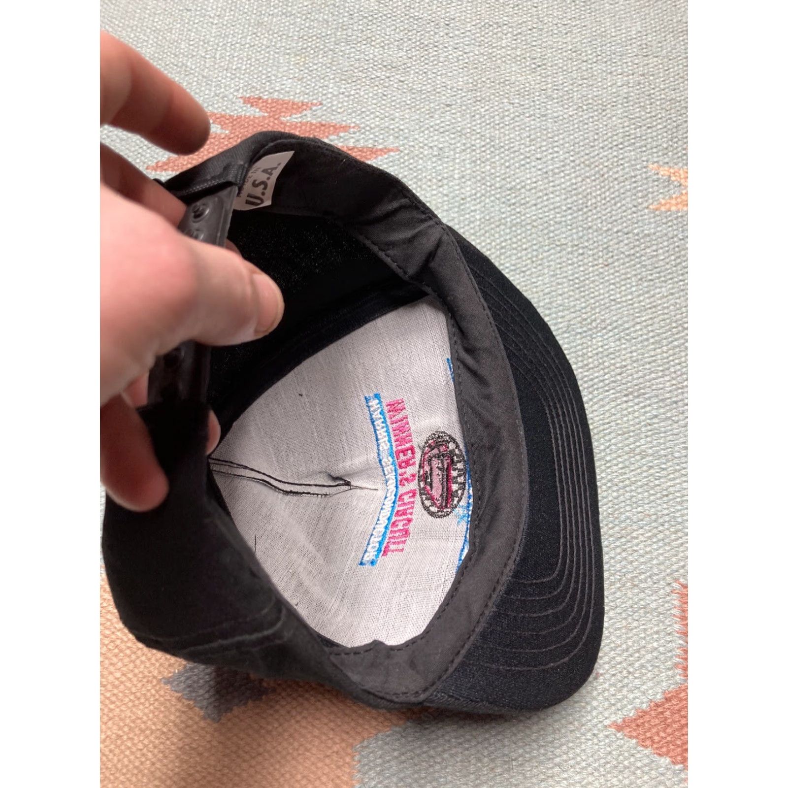 NASCAR VINTAGE SnapBack Hat Cap Harris Semiconductor Race Nascar USA Made Men Adjustable Black USA Snapback Men Size ONE SIZE - 7 Thumbnail