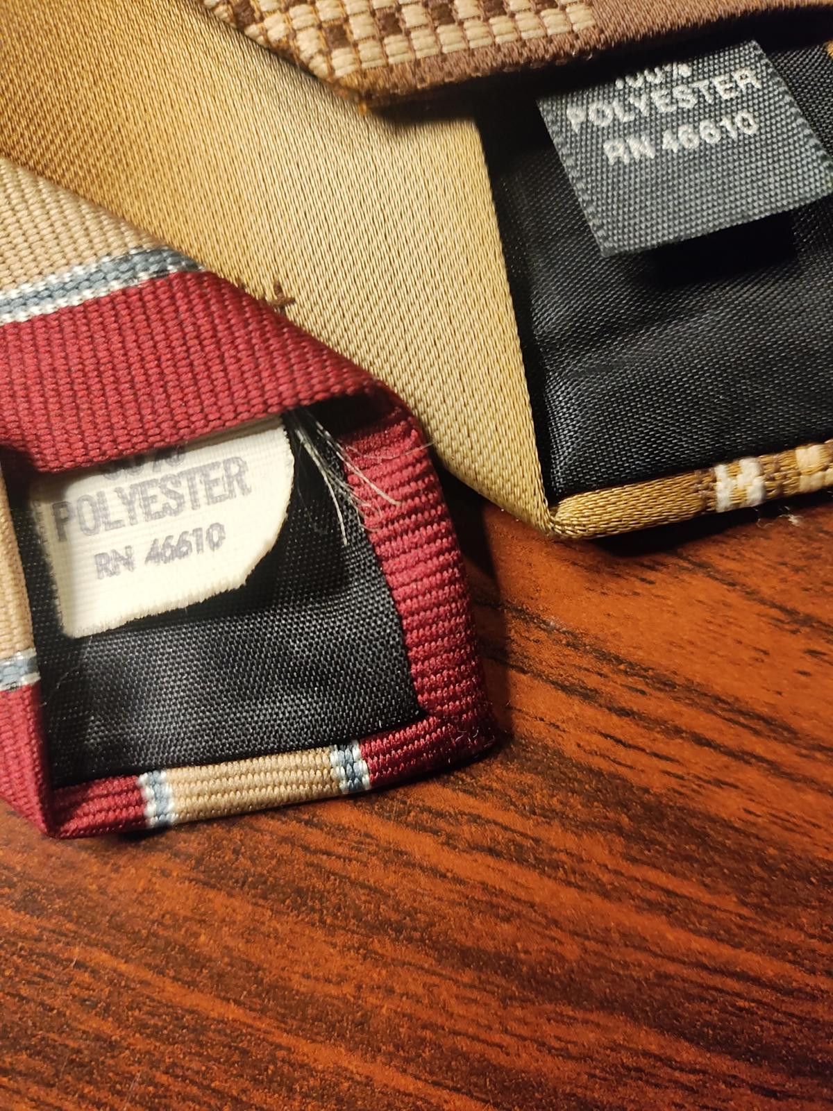 E.T. Wright Set of Two Men's Classic Ties - Gold Geometric & Red Striped Size ONE SIZE - 6 Thumbnail