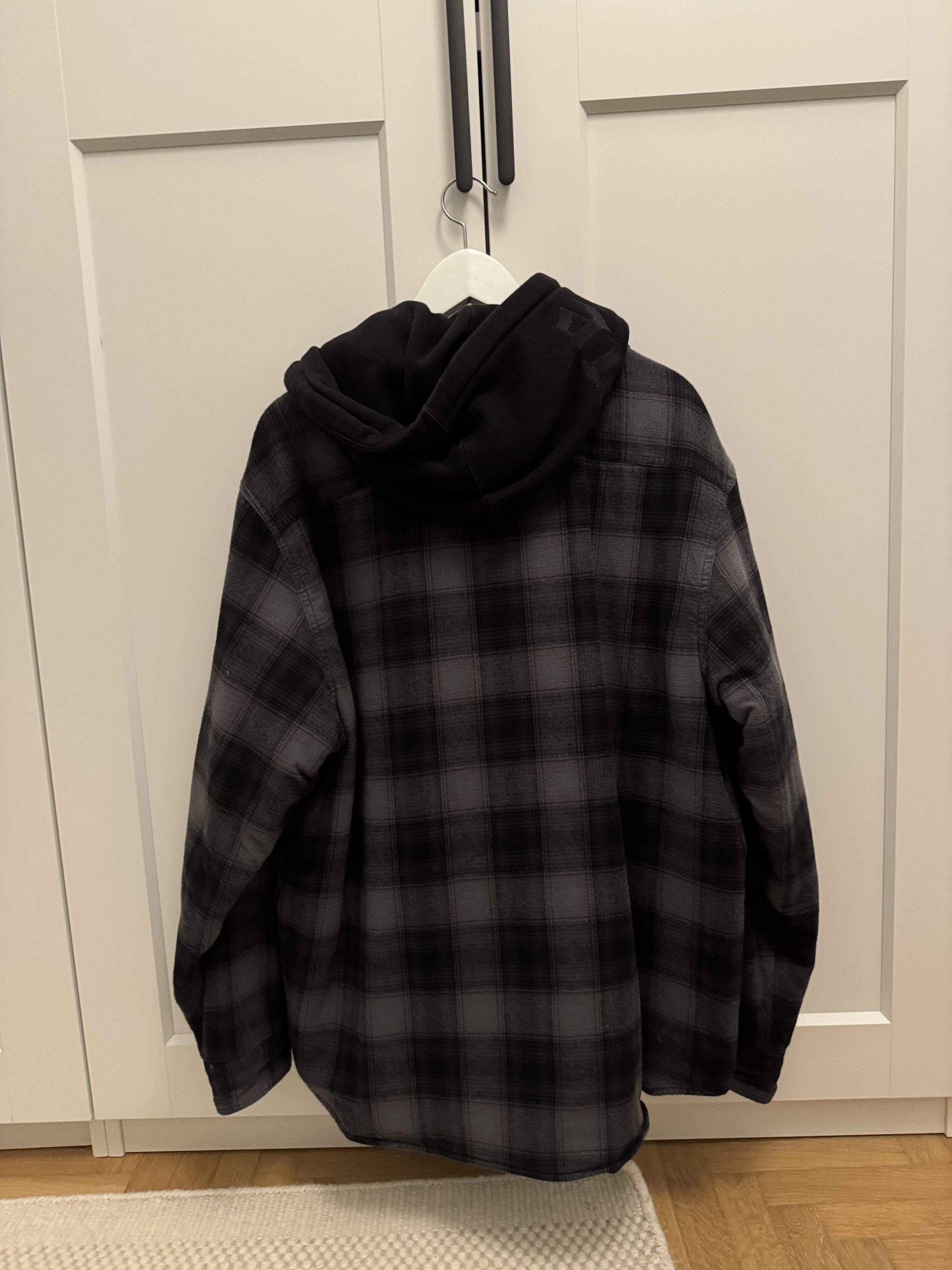 トップス Suprertan Flannel Hooded Shirt Black トップス Suprertan Flannel Hooded Shirt Black Lined Zip Up Hooded