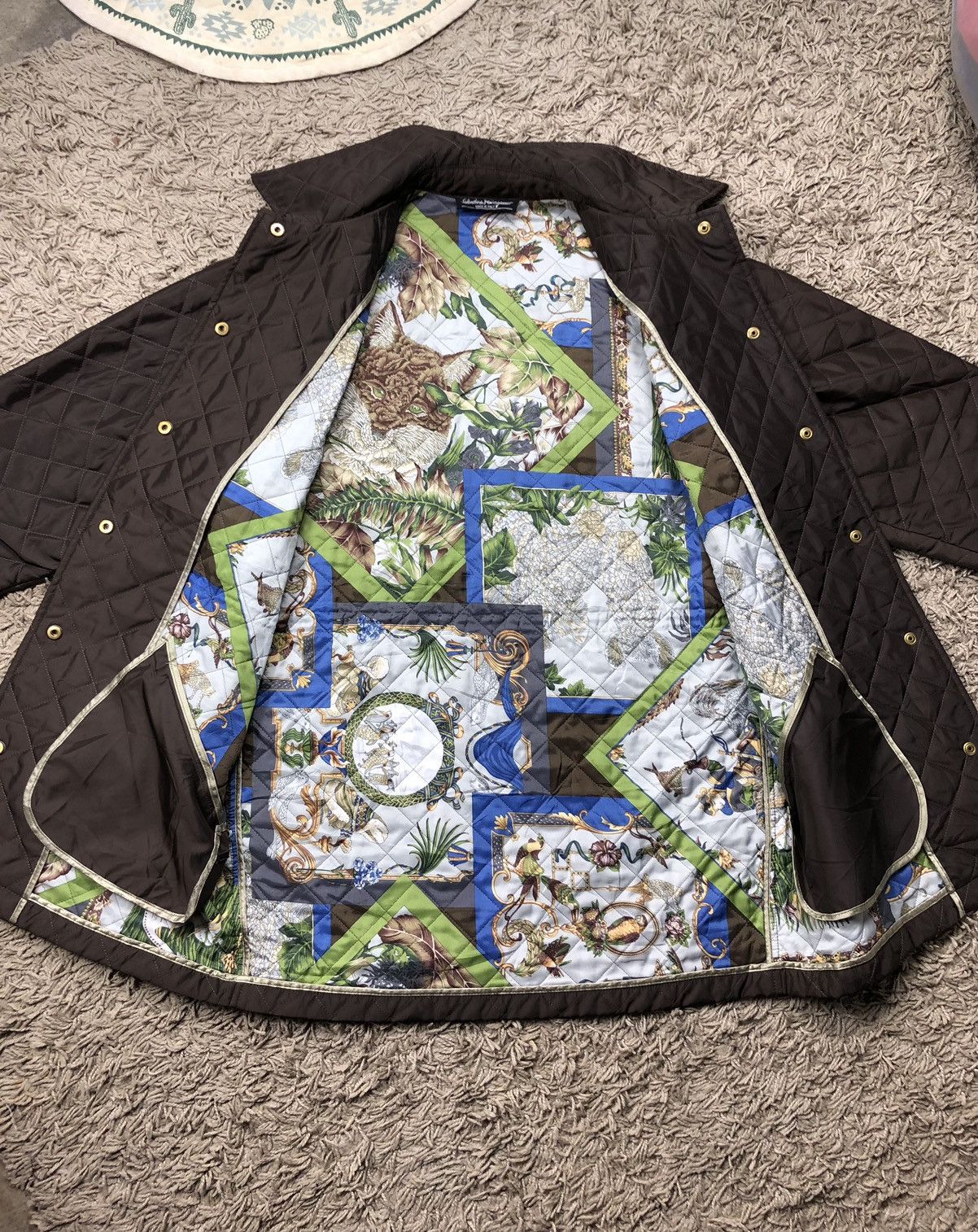 Salvatore Ferragamo Salvatore Ferragamo Quilted Jacket Golden Button Size US M / EU 48-50 / 2 - 10 Thumbnail