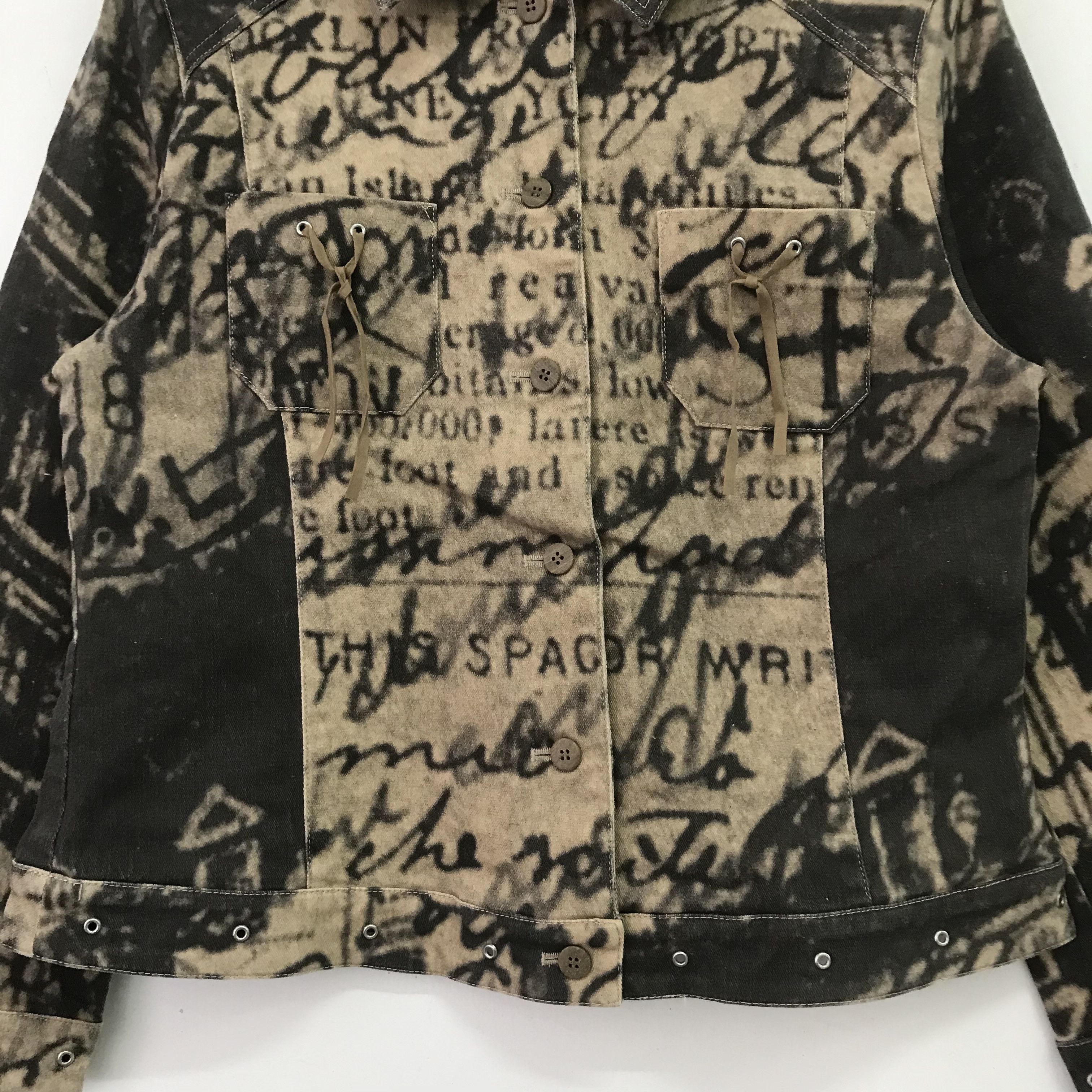 Japanese Brand Intellection abstract pattern cropped jacket, Women's S Size Size S / US 4 / IT 40 - 4 Thumbnail