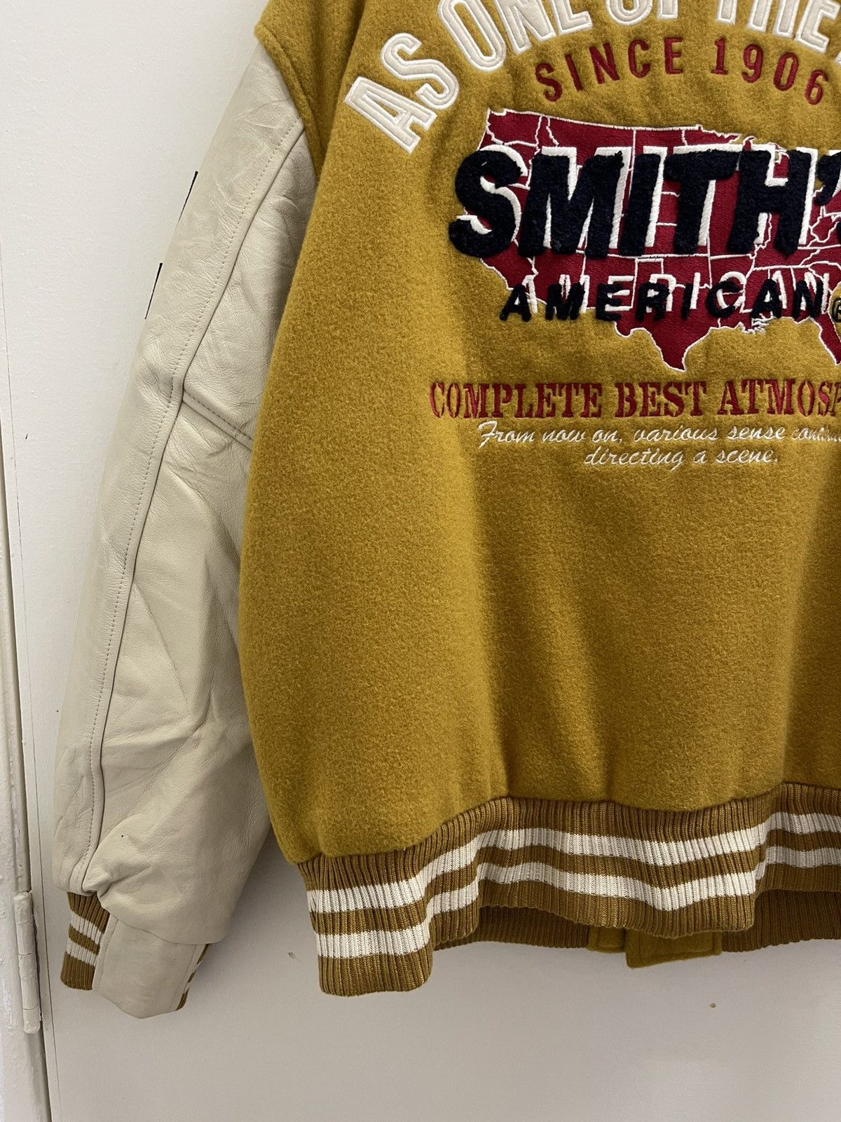 Smith's American Smith's American Wool Leather Varsity Jacket Size US L / EU 52-54 / 3 - 3 Thumbnail