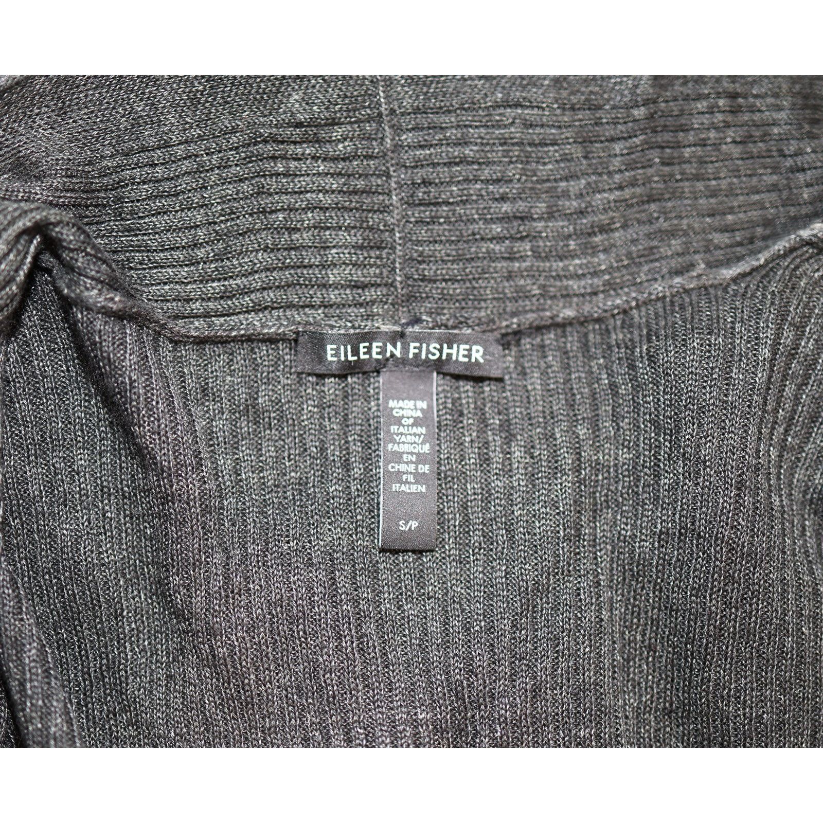 Eileen Fisher EILEEN FISHER Green Linen Open Front Long Cardigan Size S Size S / US 4 / IT 40 - 5 Thumbnail