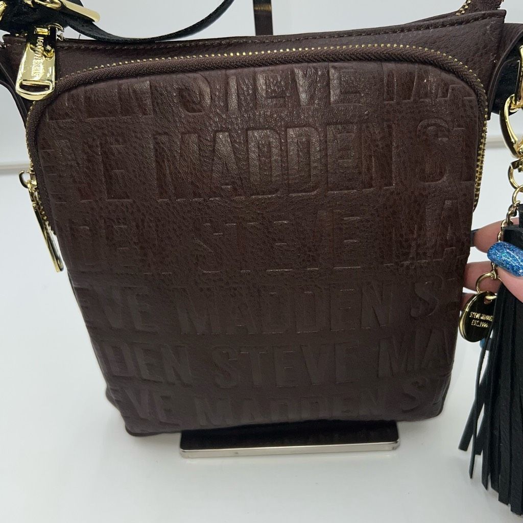 Steve Madden Steve Madden Faux Leather Crossbody Signature Bag with Guita Size ONE SIZE - 4 Thumbnail