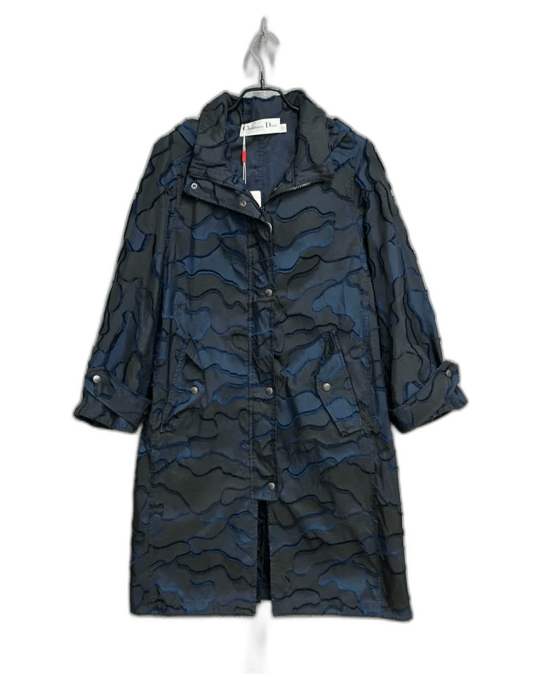 Dior Dark Blue Camouflage Long Coat Dior Size M / US 6-8 / IT 42-44 - 1 Thumbnail
