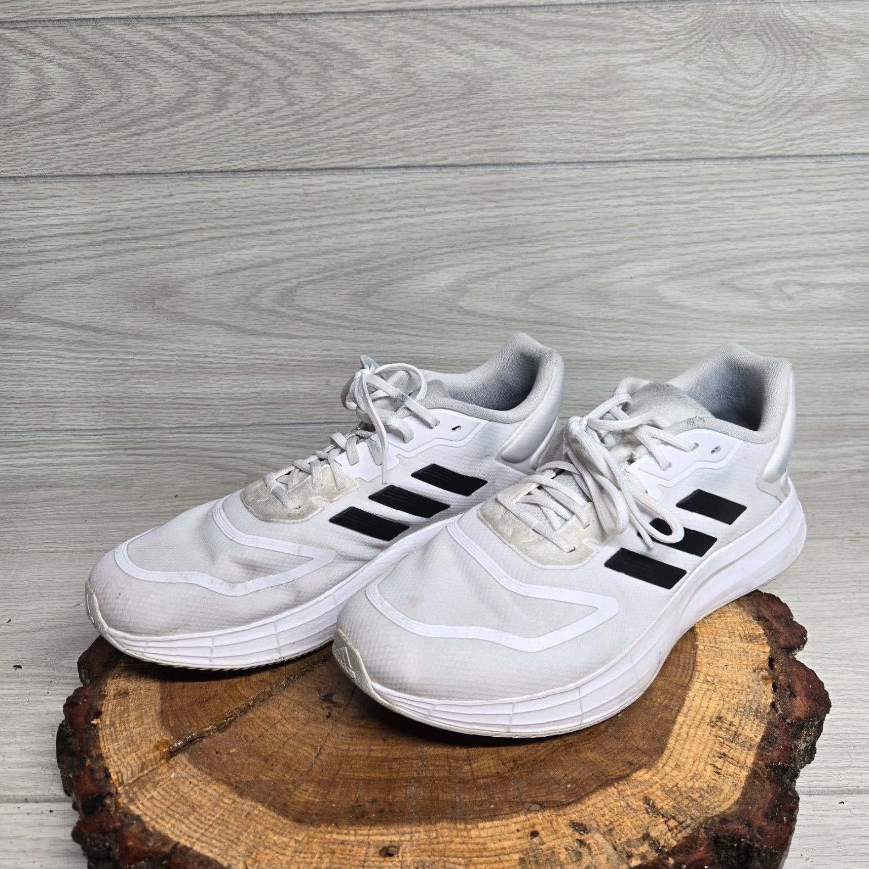 Adidas Adidas Duramo 10 Men Size 11.5 White Black Low Top Running Shoes Sneakers GW8348 Size US L / EU 52-54 / 3 - 2 Thumbnail