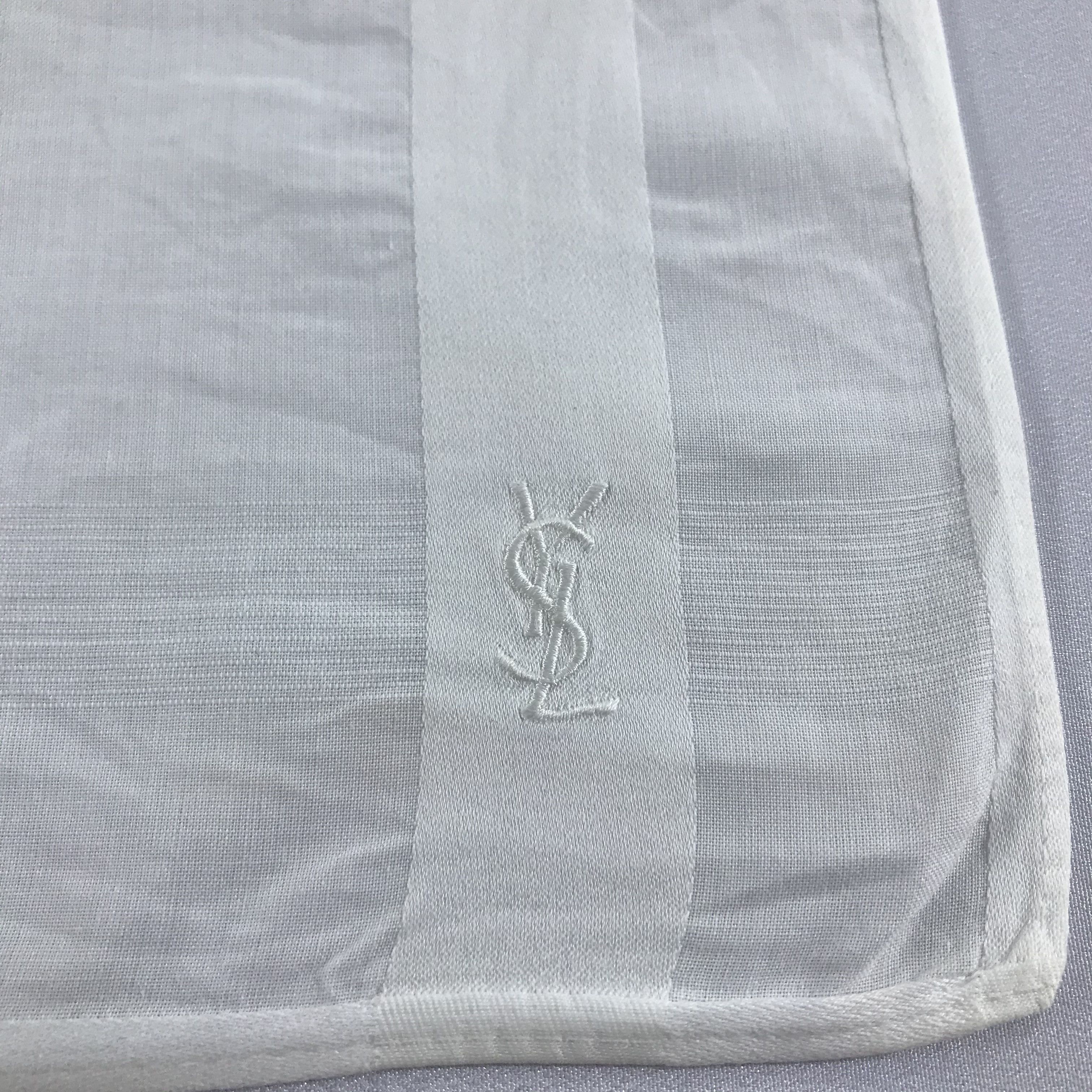 Yves Saint Laurent YSL White Handkerchief Neckerchief Bandana H1036 Size ONE SIZE - 3 Thumbnail