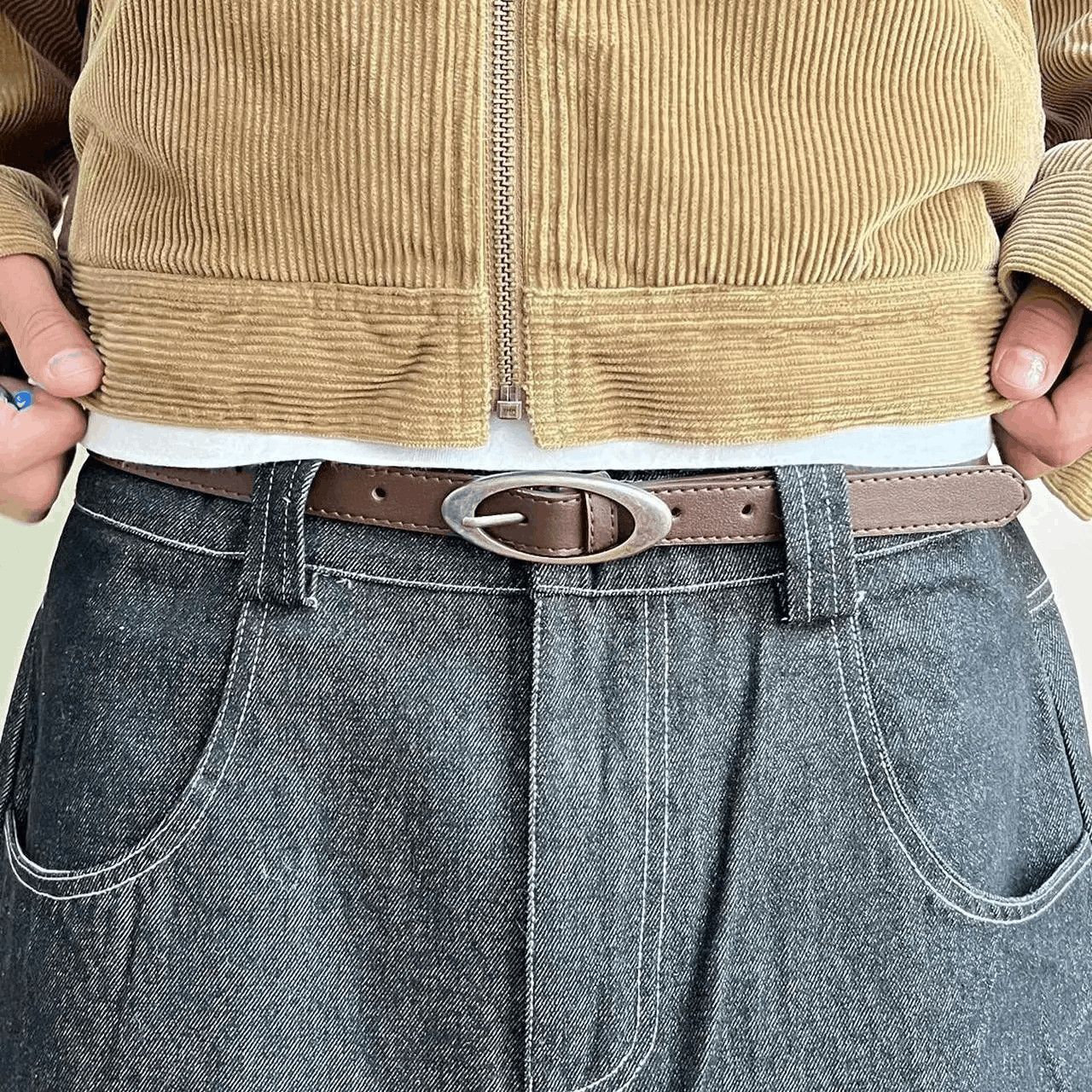 Other vintage brown American Western simple designer oval belt Size ONE SIZE - 3 Thumbnail